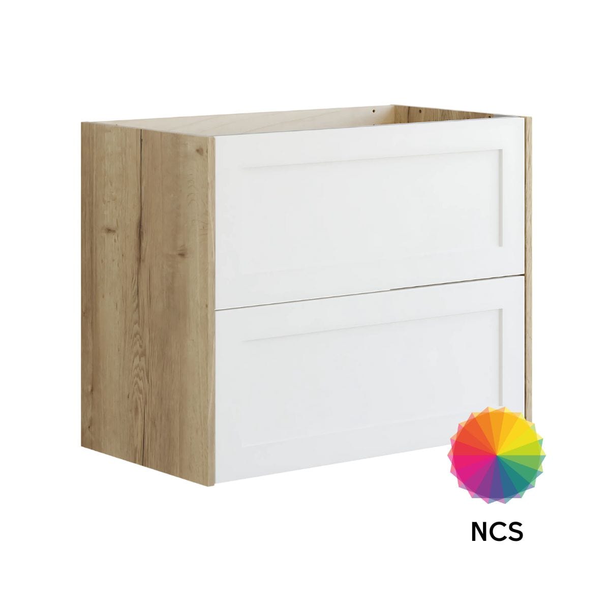 Dansani Inzo Ramme Skap 2 skuff B60-120xH64xD44cm Natur eik/NCS farge / 100cm Dansani Sideskap bad DA-T17-3092