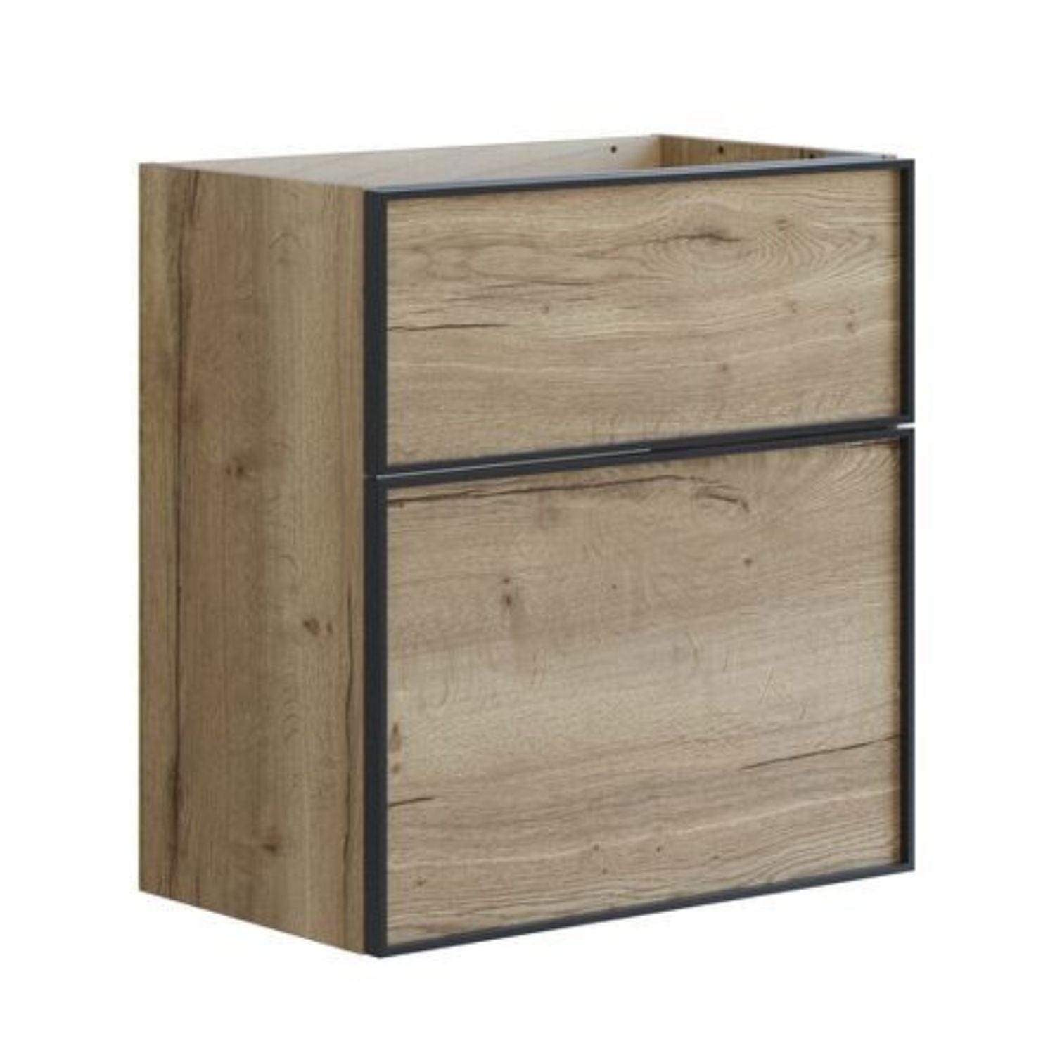 Dansani Inzo Slim Servantskap Alu-ramme svart ekstra høy underskuff Natur eik / 60cm Dansani Servantskap DA-U10-8049