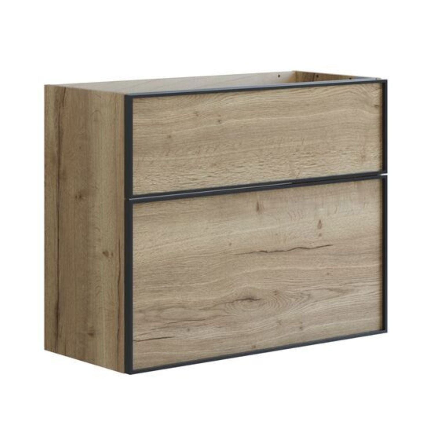 Dansani Inzo Slim Servantskap Alu-ramme svart ekstra høy underskuff Natur eik / 80cm Dansani Servantskap DA-U11-8049