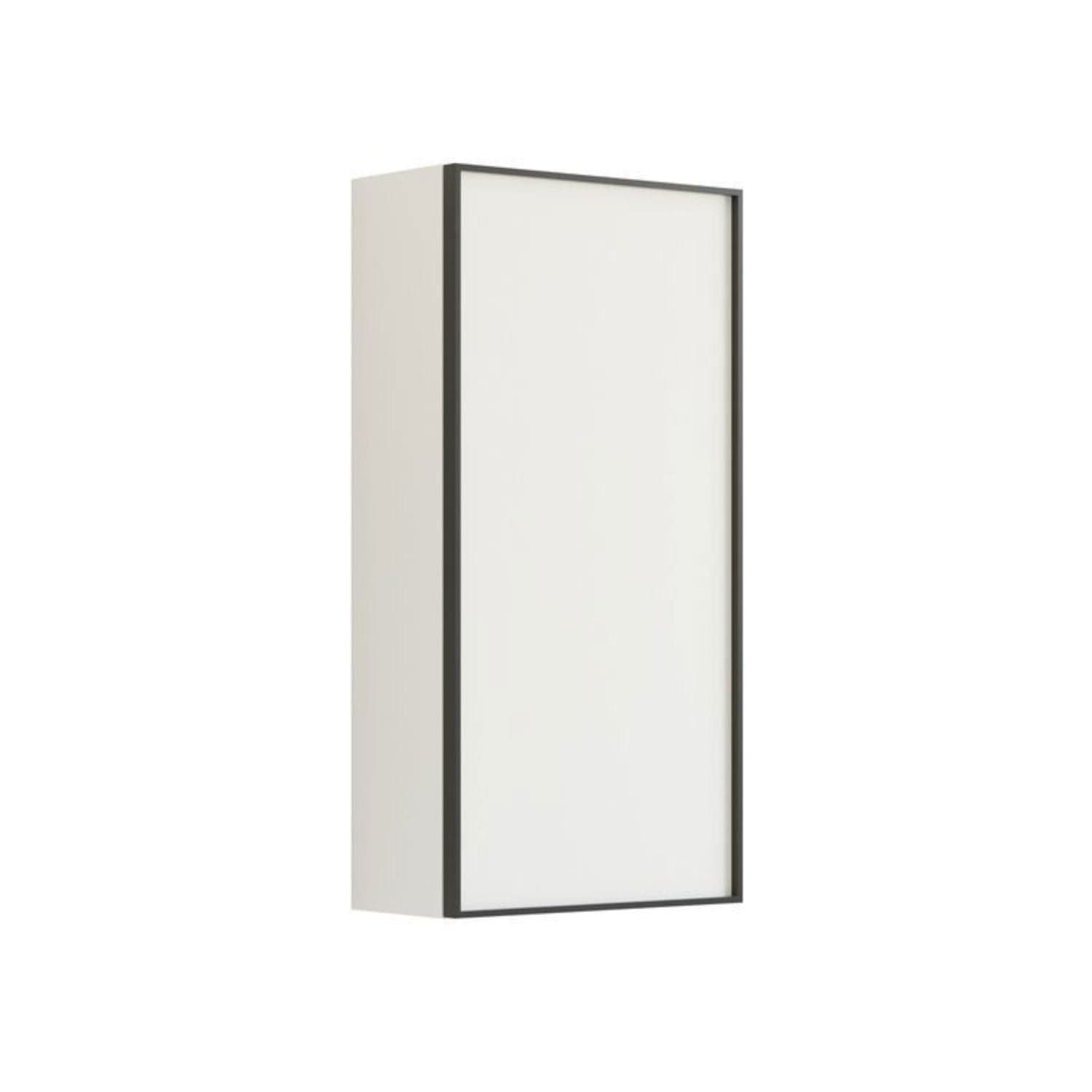 Dansani Inzo Urban Alu-ramme svart Overskap 1 dør B40xH80xD19cm Hvit matt / Høyre hengslet Dansani Sideskap bad DA-U42-8110