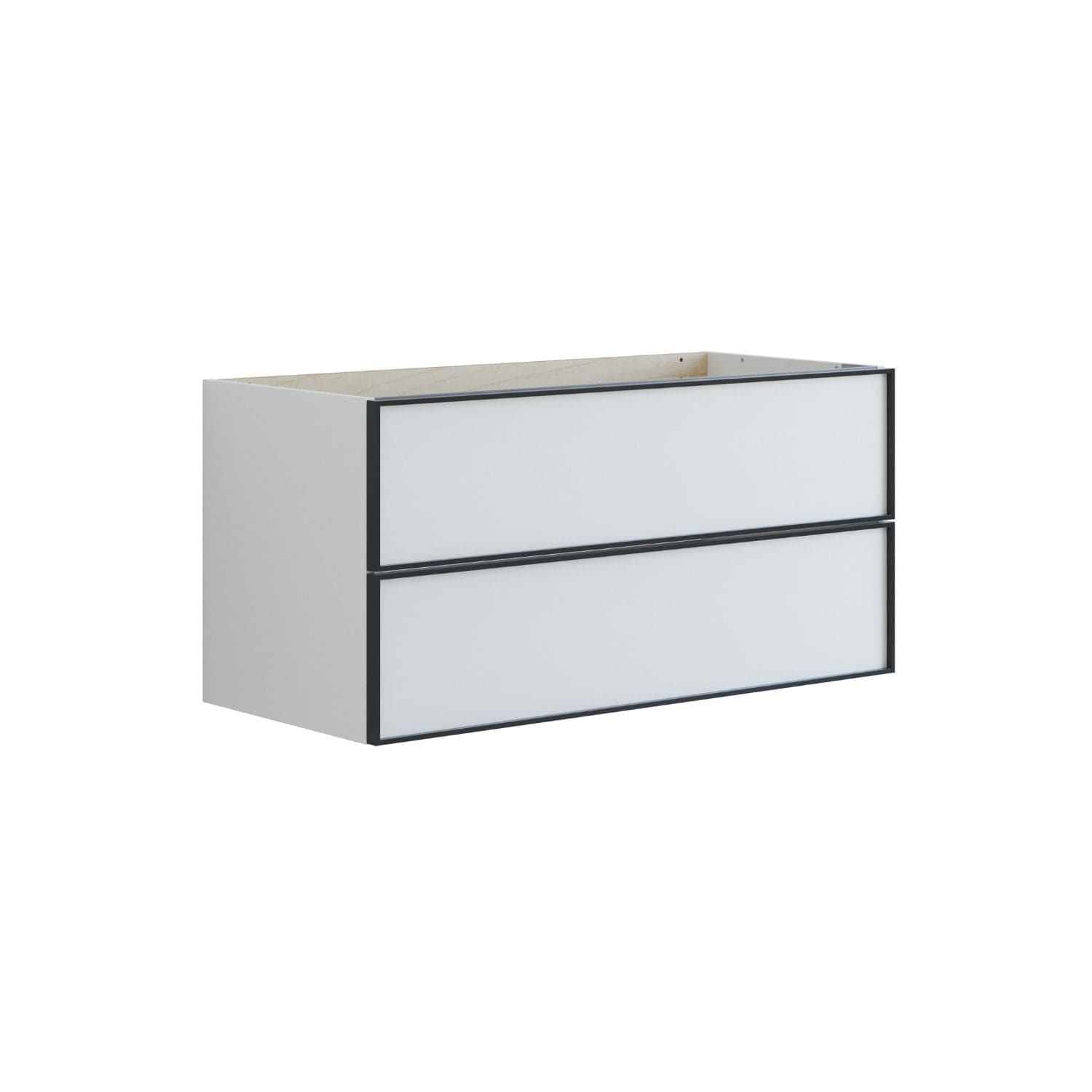 Dansani Inzo Urban Alu-ramme svart Underskap 2 skuff B60-120xH48xD44cm Hvit matt / 100cm Dansani Sideskap bad DA-U35-8010