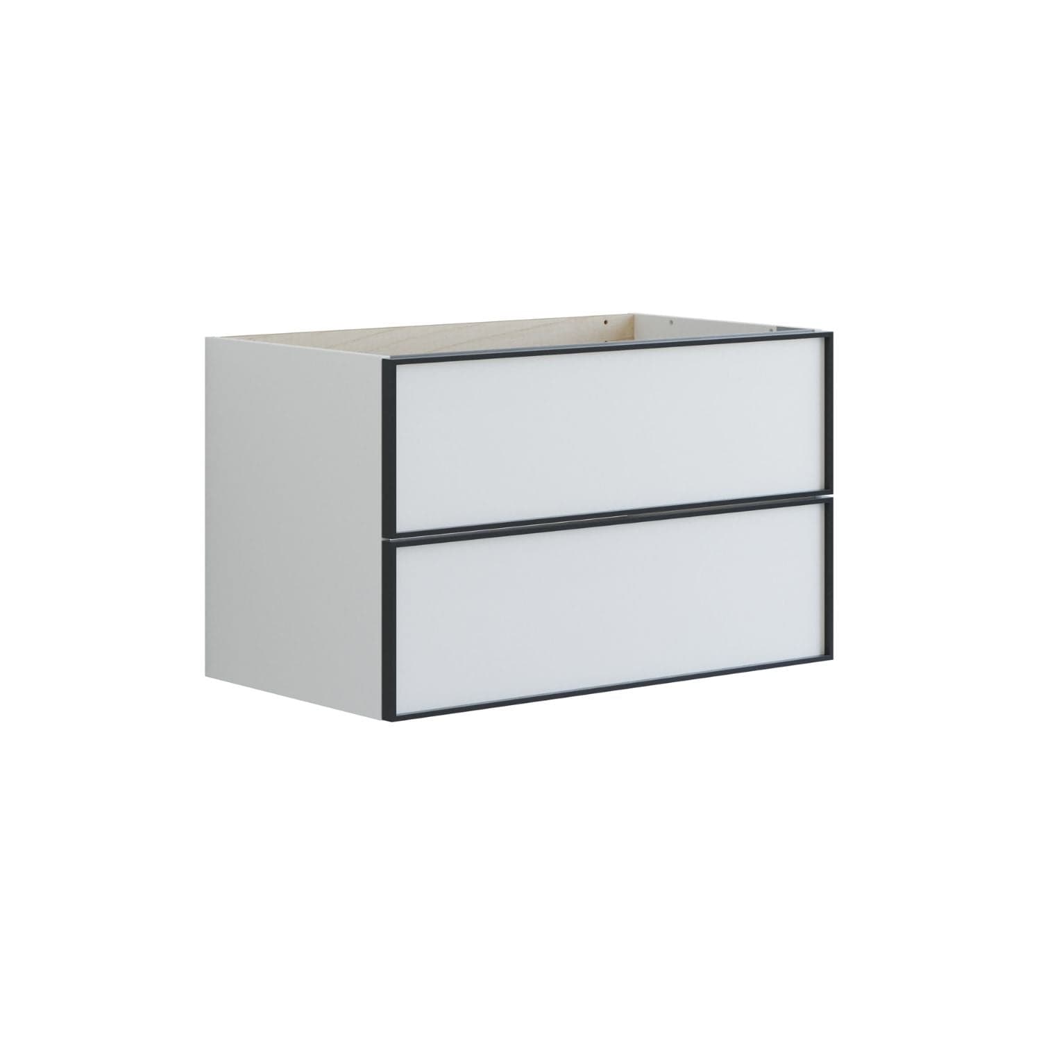 Dansani Inzo Urban Alu-ramme svart Underskap 2 skuff B60-120xH48xD44cm Hvit matt / 80cm Dansani Sideskap bad DA-U34-8010