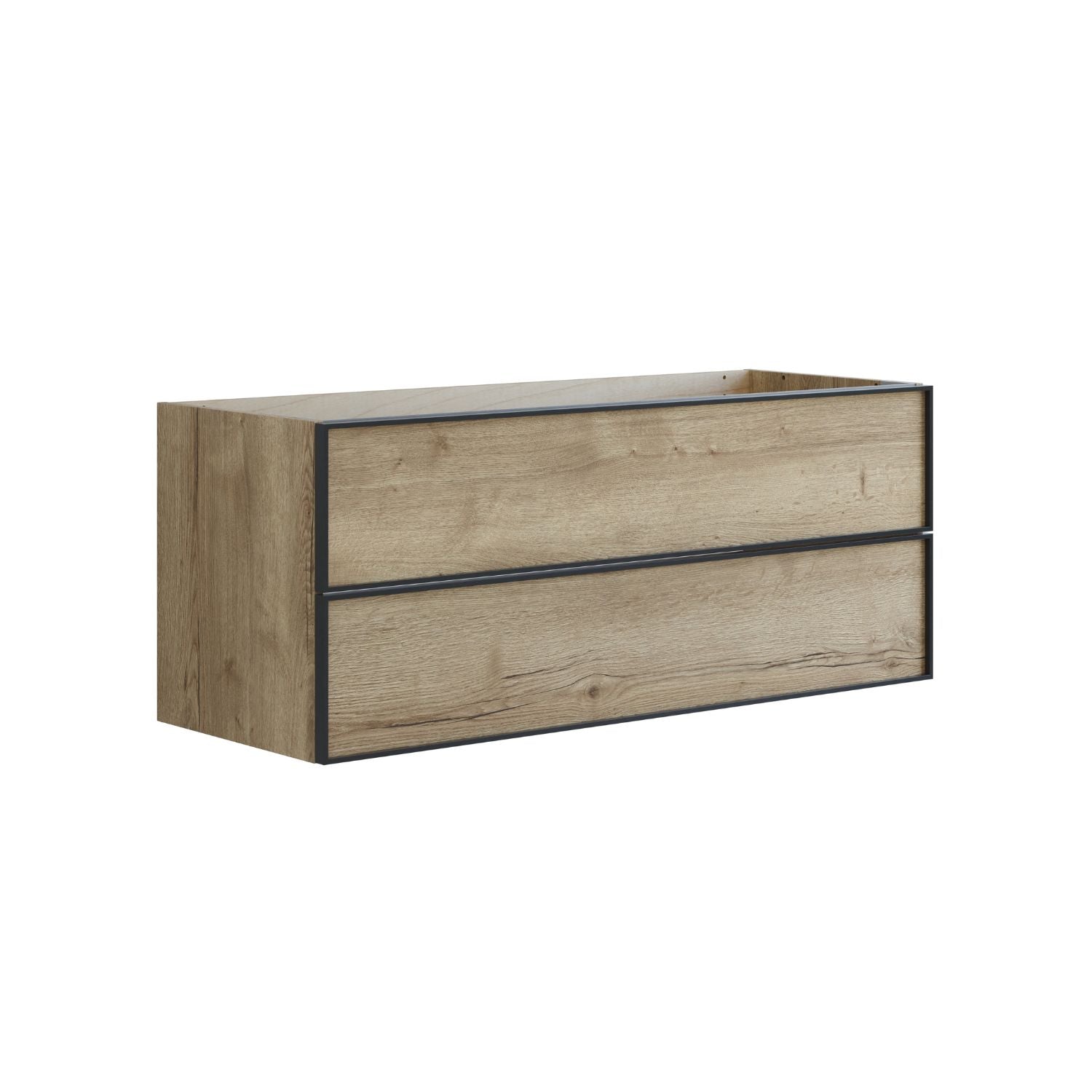 Dansani Inzo Urban Alu-ramme svart Underskap 2 skuff B60-120xH48xD44cm Natur eik / 120cm Dansani Sideskap bad DA-U36-8049