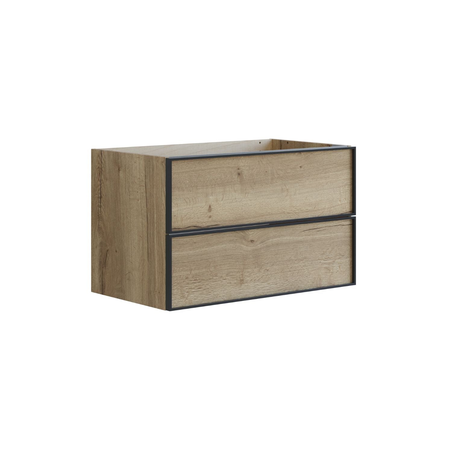 Dansani Inzo Urban Alu-ramme svart Underskap 2 skuff B60-120xH48xD44cm Natur eik / 80cm Dansani Sideskap bad DA-U34-8049