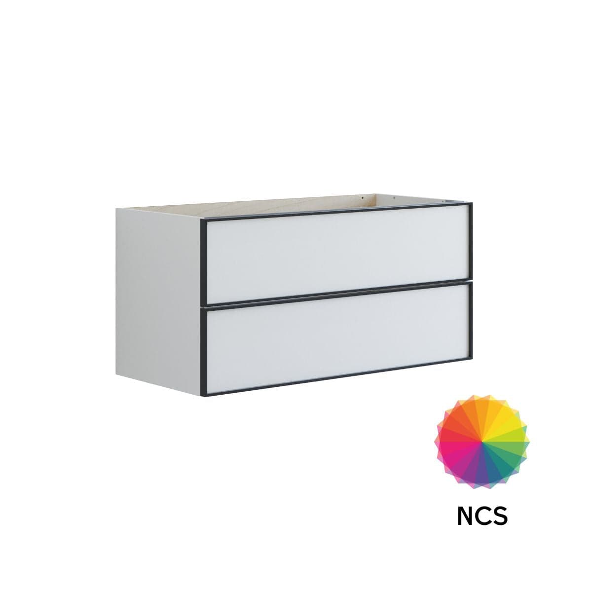 Dansani Inzo Urban Alu-ramme svart Underskap 2 skuff B60-120xH48xD44cm NCS farge / 100cm Dansani Sideskap bad DA-U35-8099