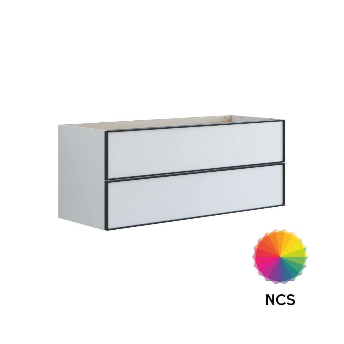 Dansani Inzo Urban Alu-ramme svart Underskap 2 skuff B60-120xH48xD44cm NCS farge / 120cm Dansani Sideskap bad DA-U36-8099