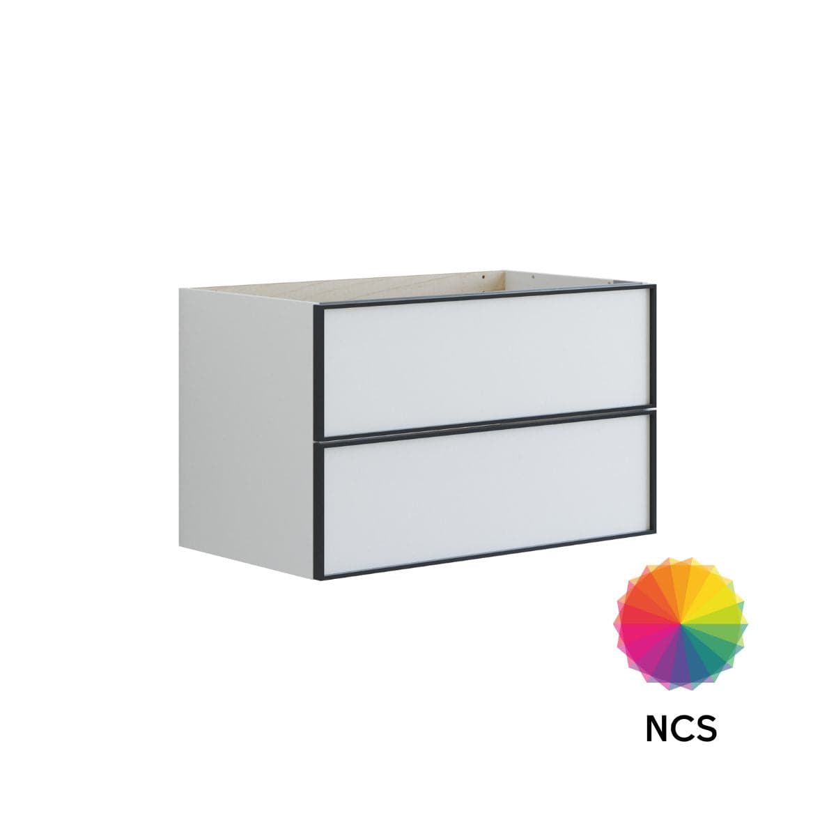 Dansani Inzo Urban Alu-ramme svart Underskap 2 skuff B60-120xH48xD44cm NCS farge / 80cm Dansani Sideskap bad DA-U34-8099