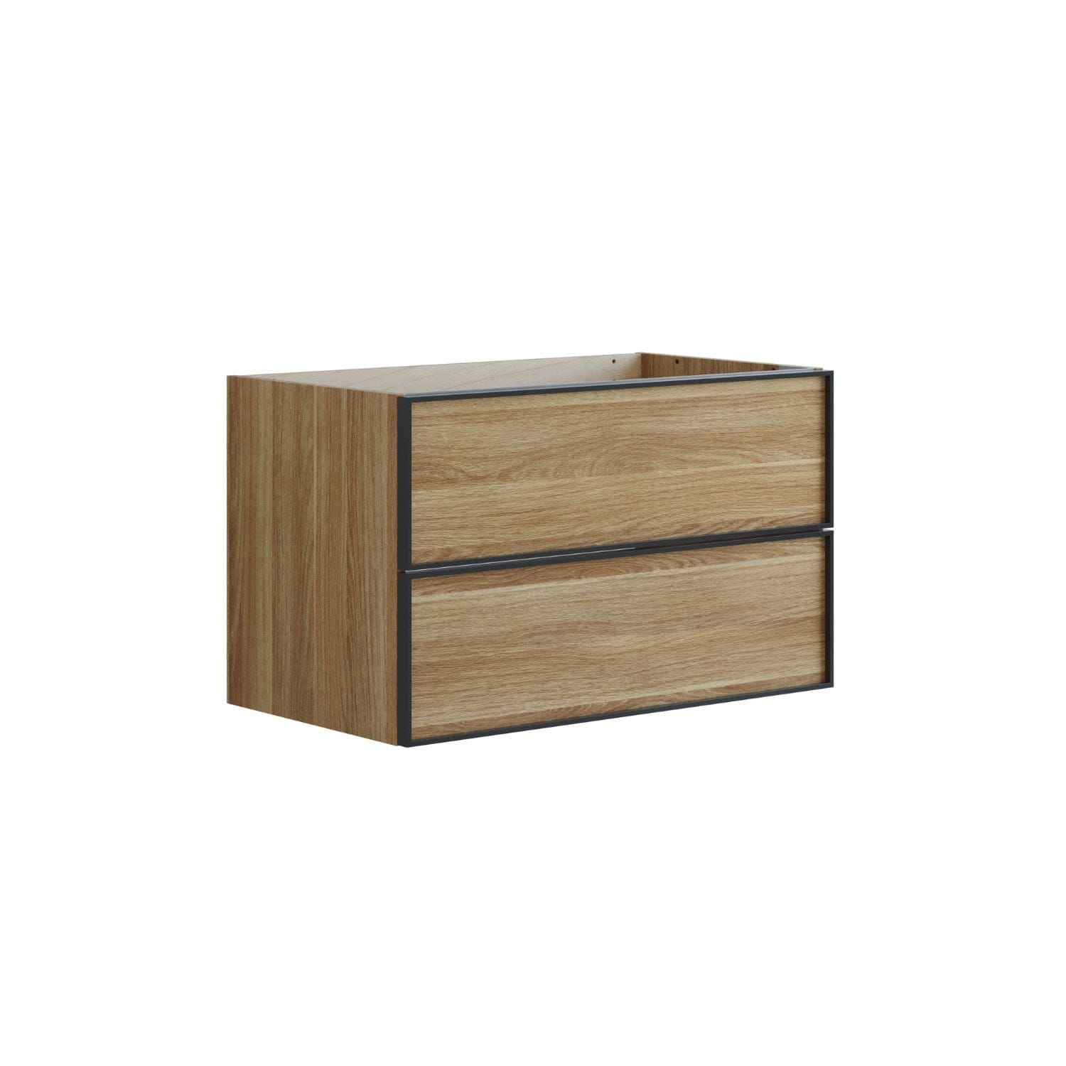 Dansani Inzo Urban Alu-ramme svart Underskap 2 skuff B60-120xH48xD44cm Varm eik / 80cm Dansani Sideskap bad DA-U34-8055