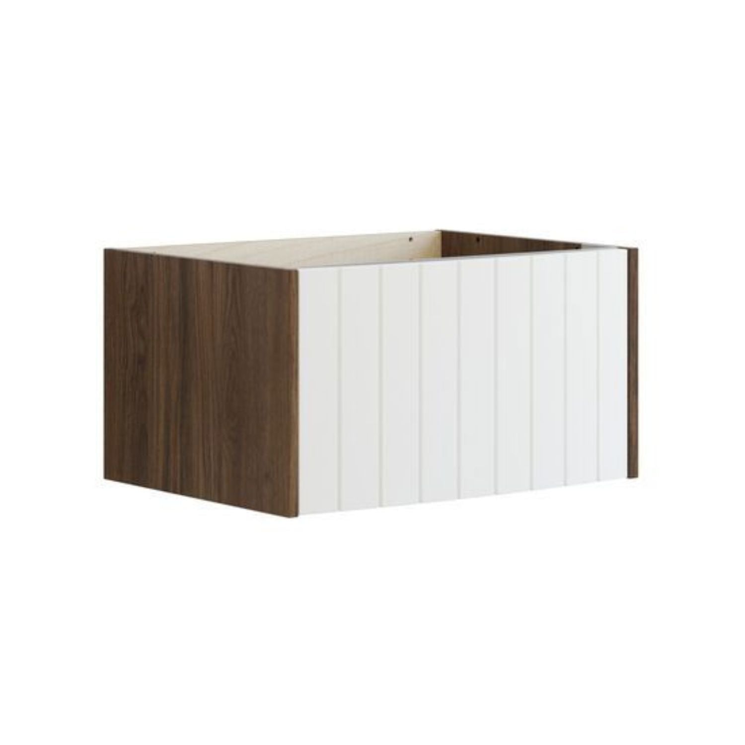 Dansani Inzo Vintage Rillet Servantskap 1 skuff - Buet Brun eik/hvit matt / 60cm Dansani Servantskap DA-R01-4015