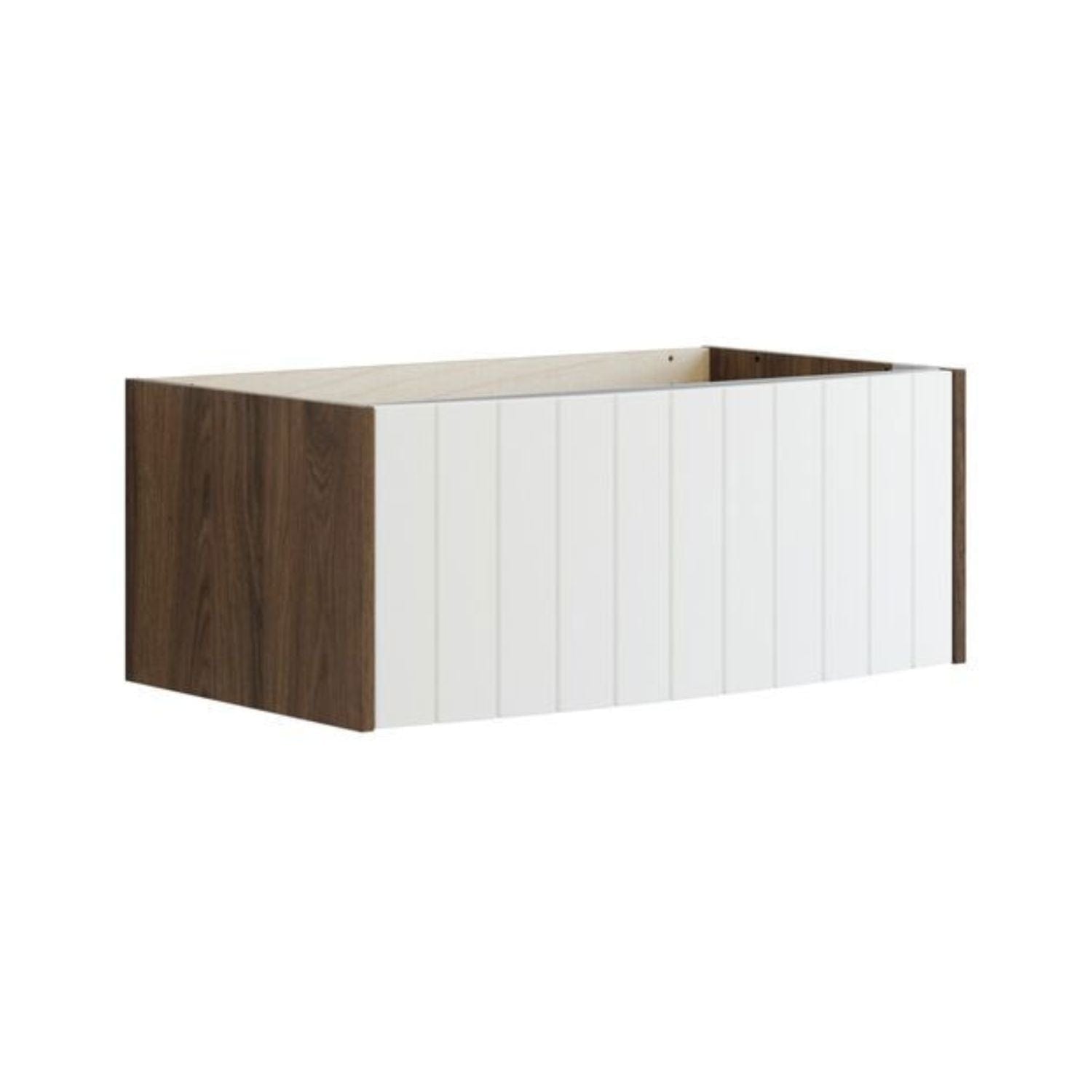 Dansani Inzo Vintage Rillet Servantskap 1 skuff - Buet Brun eik/hvit matt / 80cm Dansani Servantskap DA-R02-4015