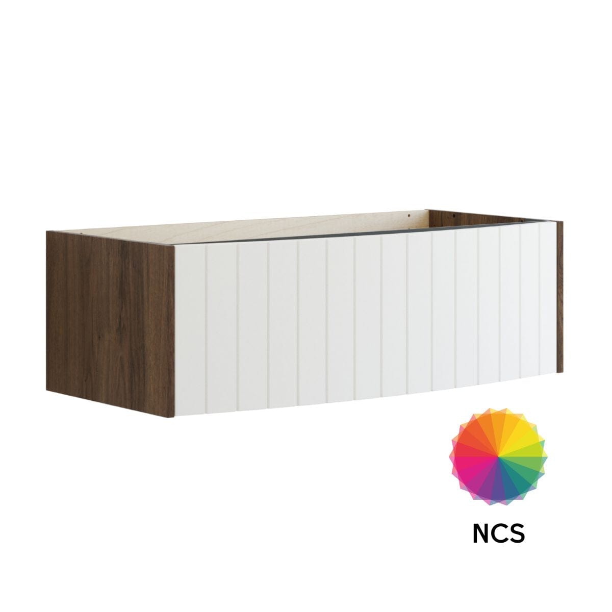 Dansani Inzo Vintage Rillet Servantskap 1 skuff - Buet Brun eik/NCS farge / 100cm Dansani Servantskap DA-R03-4093