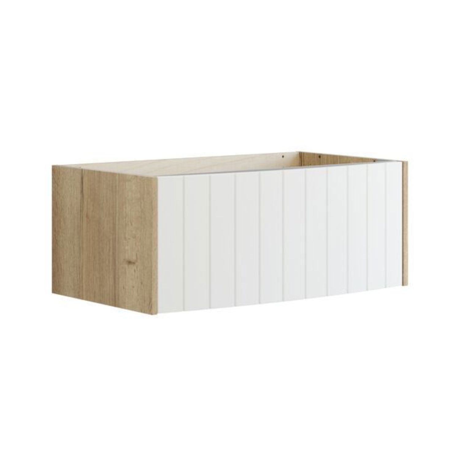 Dansani Inzo Vintage Rillet Servantskap 1 skuff - Buet Natur eik/hvit matt / 80cm Dansani Servantskap DA-R02-4014