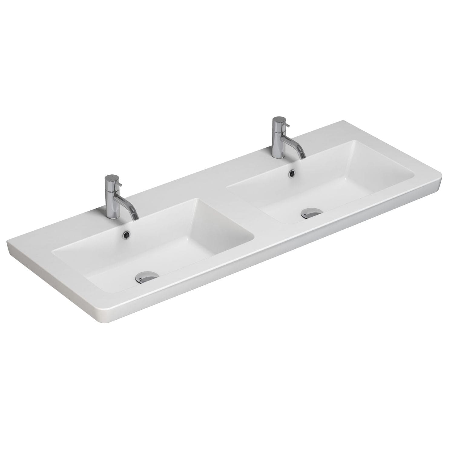 Dansani Larghetto Servant B60-120xH5xD46,5cm - med kranhull Hvit blank / 120cm dobbel Dansani Baderomsservant DA-538512203