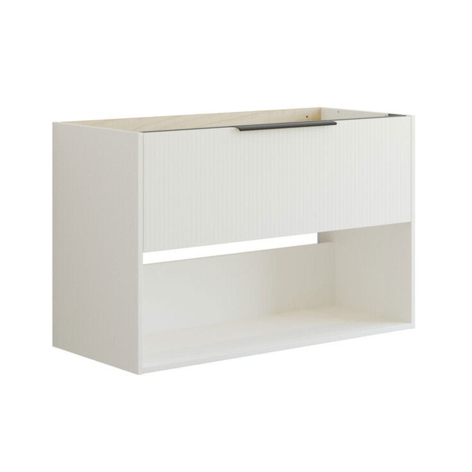 Dansani Mido+ Classic Stripet Servantskap Med skuff og åpent rom Hvit matt / 100cm Dansani Servantskap DA-N26-N010