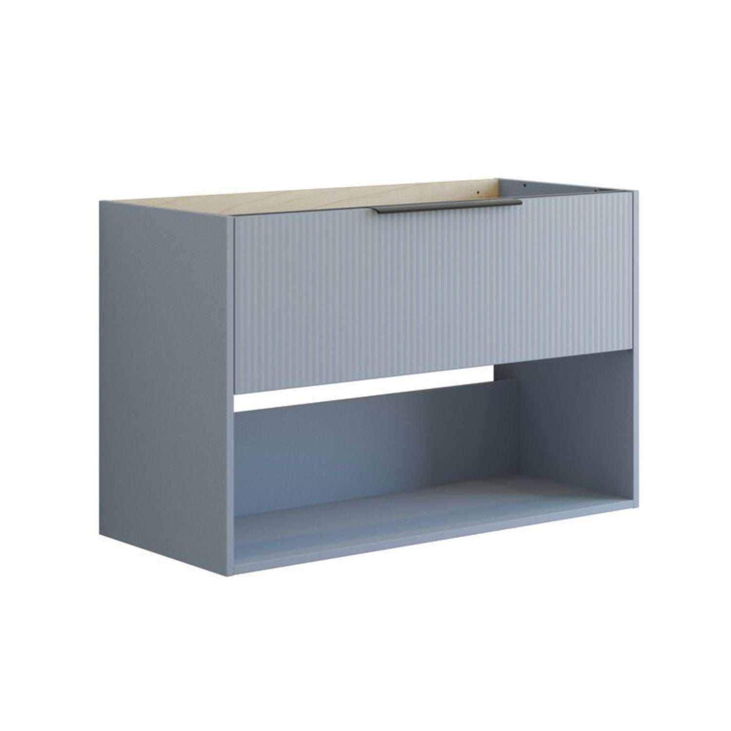 Dansani Mido+ Classic Stripet Servantskap Med skuff og åpent rom Lyseblå matt / 100cm Dansani Servantskap DA-N26-N016