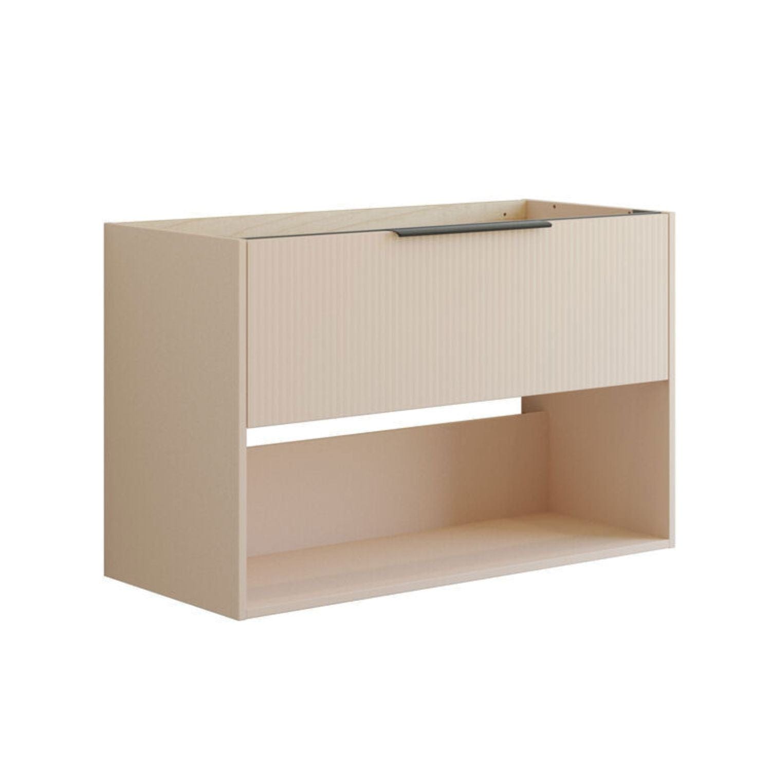 Dansani Mido+ Classic Stripet Servantskap Med skuff og åpent rom Sand matt / 100cm Dansani Servantskap DA-N26-N034