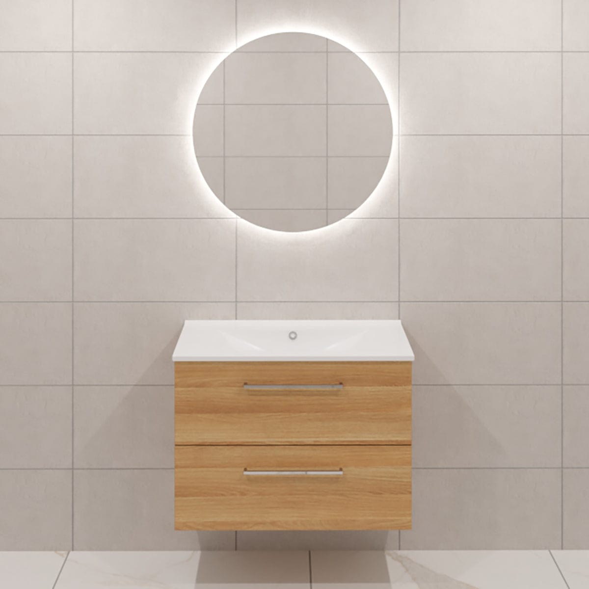 Dansani Mido+ Møbelpakke Servantskap med servant Varm eik / 80cm / Corona rundt Dansani Møbelpakke bad BUN-MMA-2455-C