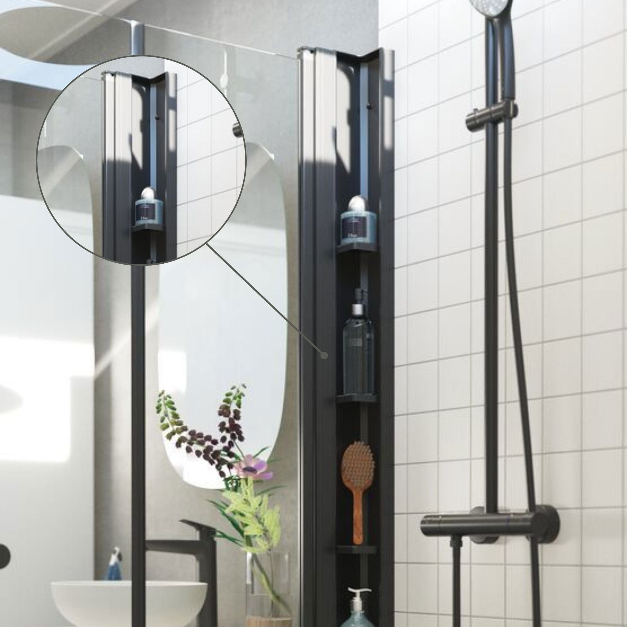 Dansani Tower Dusjoppbevaring 5 hyller Svart Dansani Dusjhylle DA-1603570