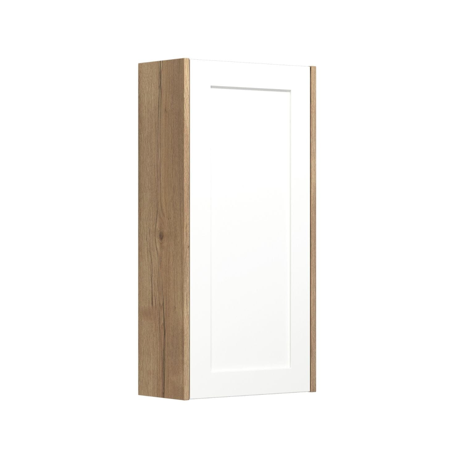 Dansani You Overskap 1 dør B40xH80xD19cm - Ramme Natur eik/NCS farge / Høyre Dansani Sideskap bad DA-V49-3192