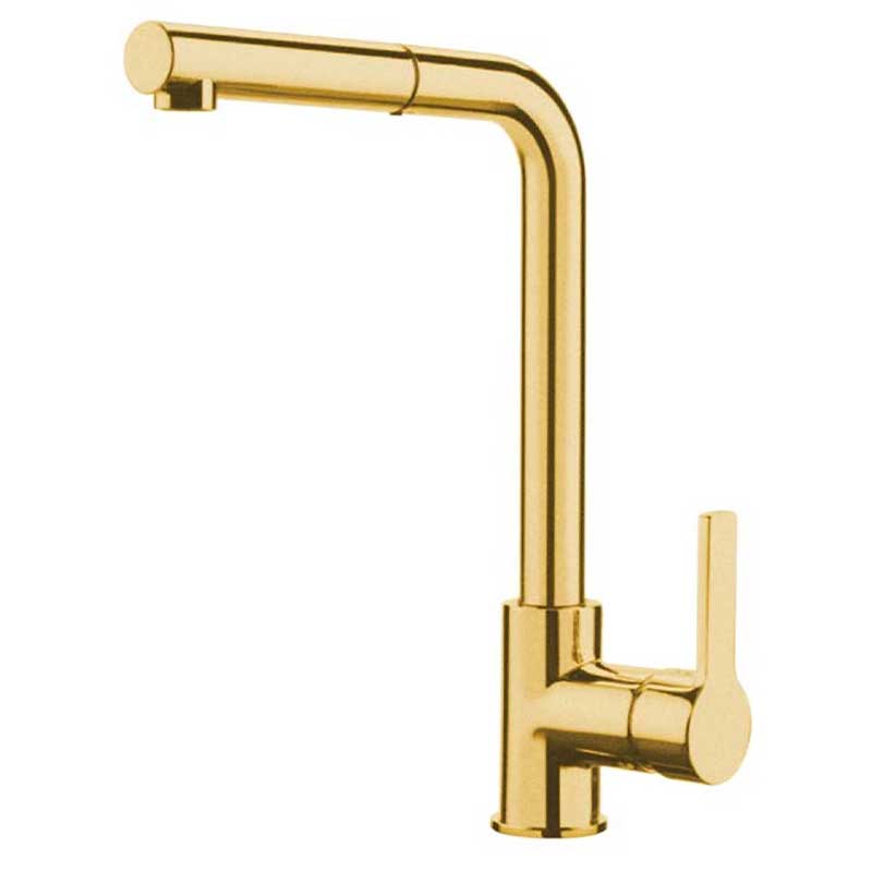 Fima Kjøkkenarmatur Capo F7029 med uttrekkbar tut Børstet gull Fima Kjøkkenarmatur GRO-4365236