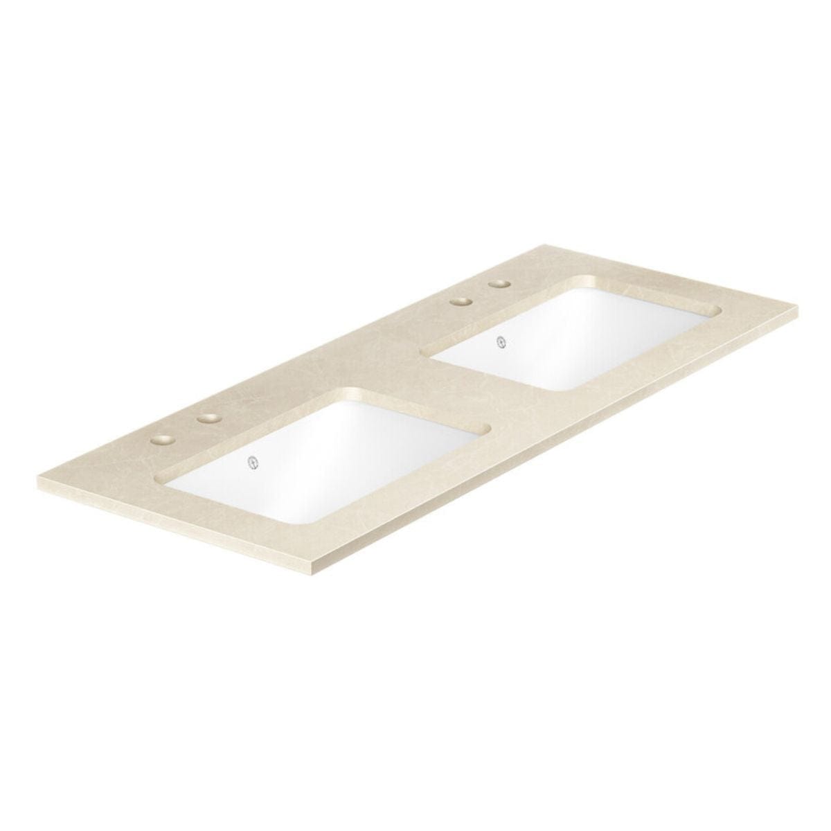 Gustavsberg Ducentic Benkeplate Beige royal / 120cm dobbel / 2 hull for kran Gustavsberg Benkeplate bad GRO-GB71DCWT12CC22