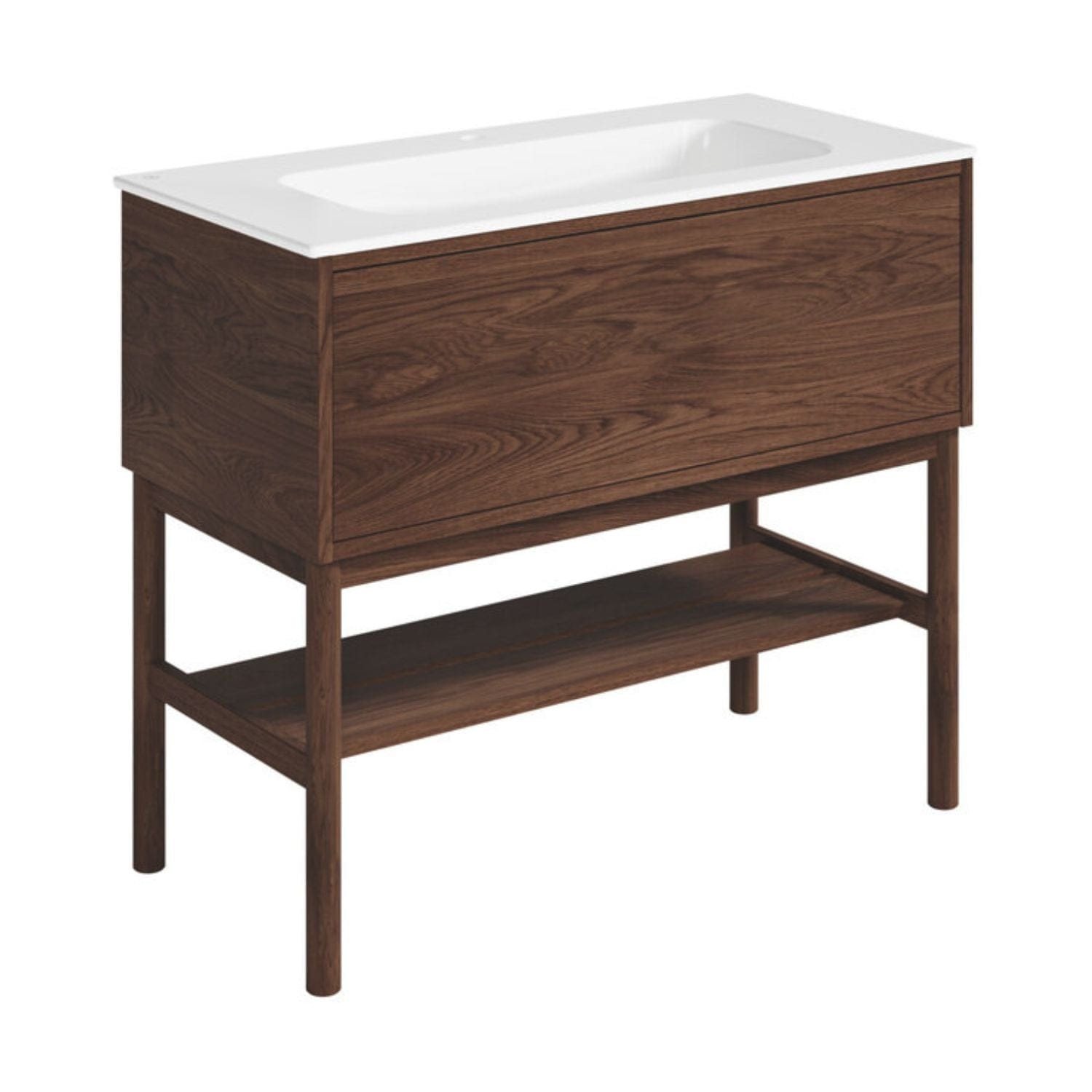 Gustavsberg Ducentic Servantskap med Benramme – Porselen Brun eik / 100cm / 1 hull for kran Gustavsberg Servantskap GRO-GB71DCVU10AWWB11LF