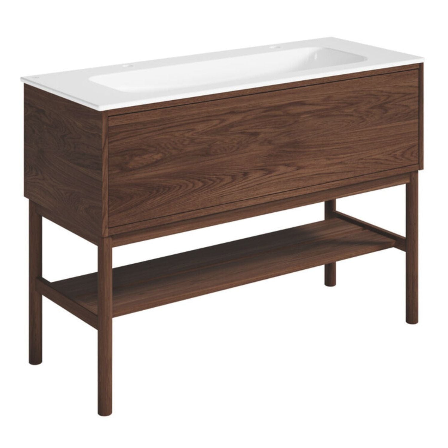 Gustavsberg Ducentic Servantskap med Benramme – Porselen Brun eik / 120cm / 2 hull for kran Gustavsberg Servantskap GRO-GB71DCVU12AWWB21LF