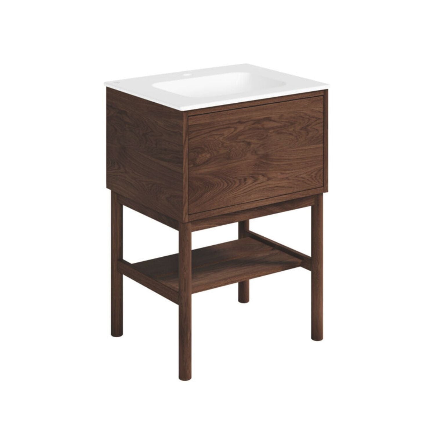 Gustavsberg Ducentic Servantskap med Benramme – Porselen Brun eik / 60cm / 1 hull for kran Gustavsberg Servantskap GRO-GB71DCVU60AWWB11LF