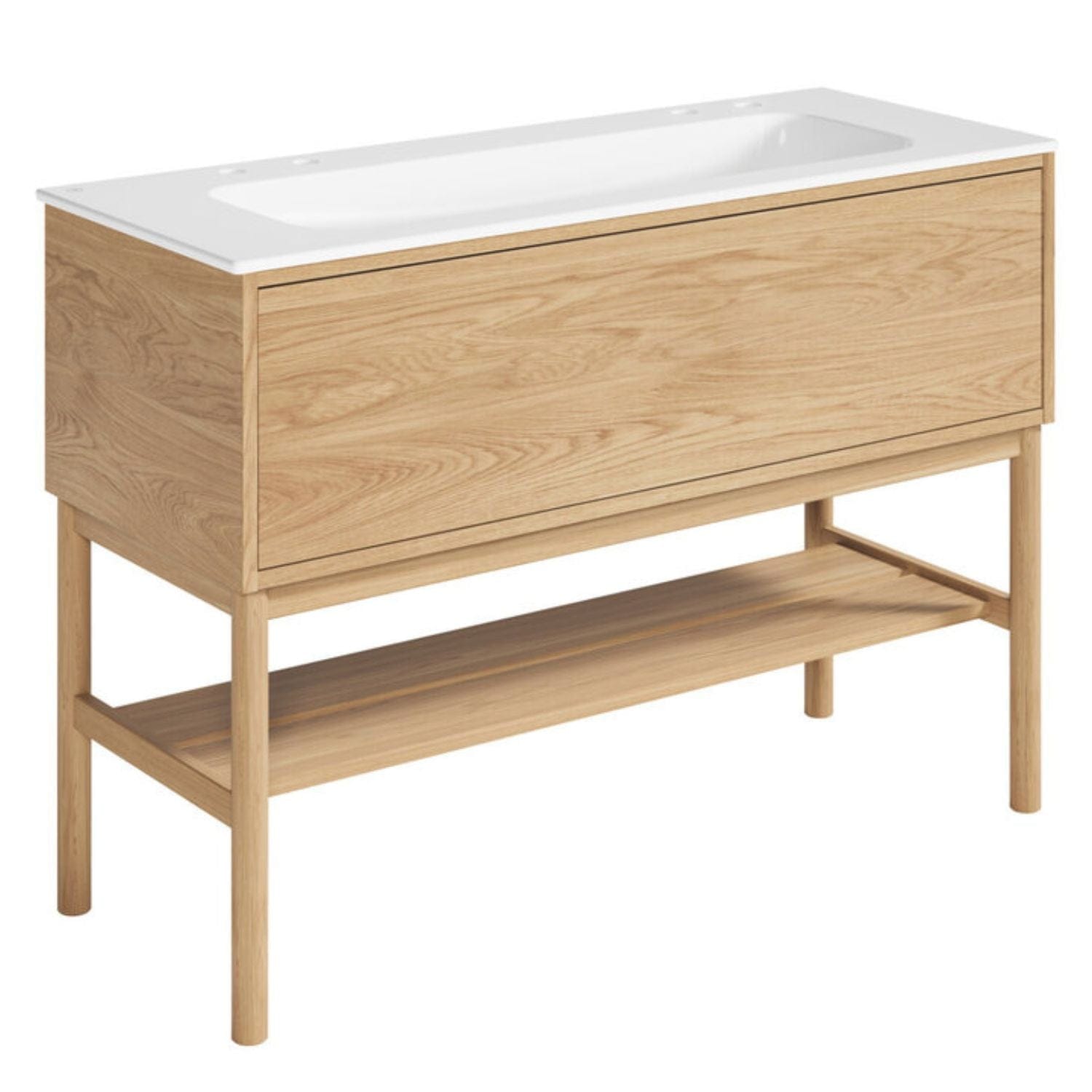 Gustavsberg Ducentic Servantskap med Benramme – Porselen Lys eik / 120cm / 2 dobbel hull for kran Gustavsberg Servantskap GRO-GB71DCVU12ARWB22LF