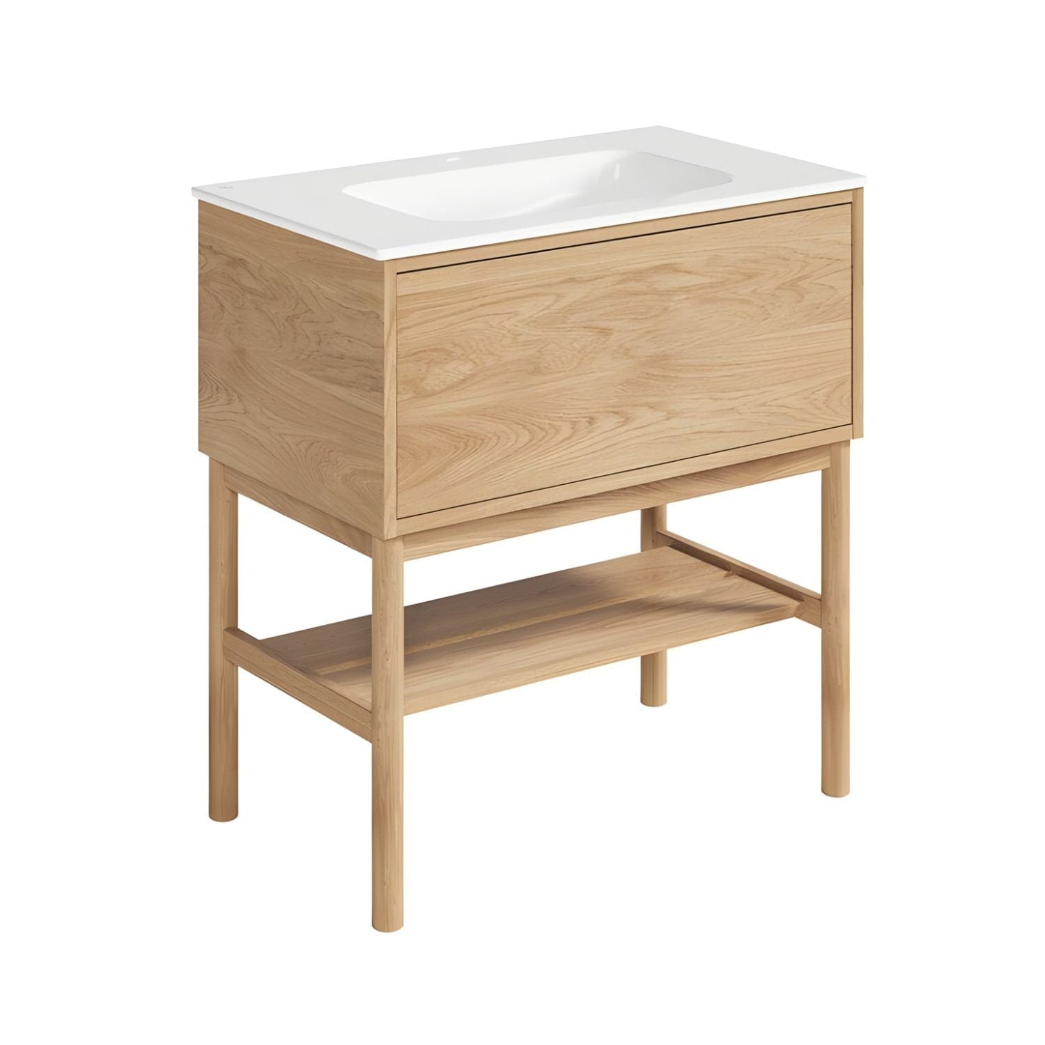 Gustavsberg Ducentic Servantskap med Benramme – Porselen Lys eik / 80cm / 1 hull for kran Gustavsberg Servantskap GRO-GB71DCVU80ARWB11LF