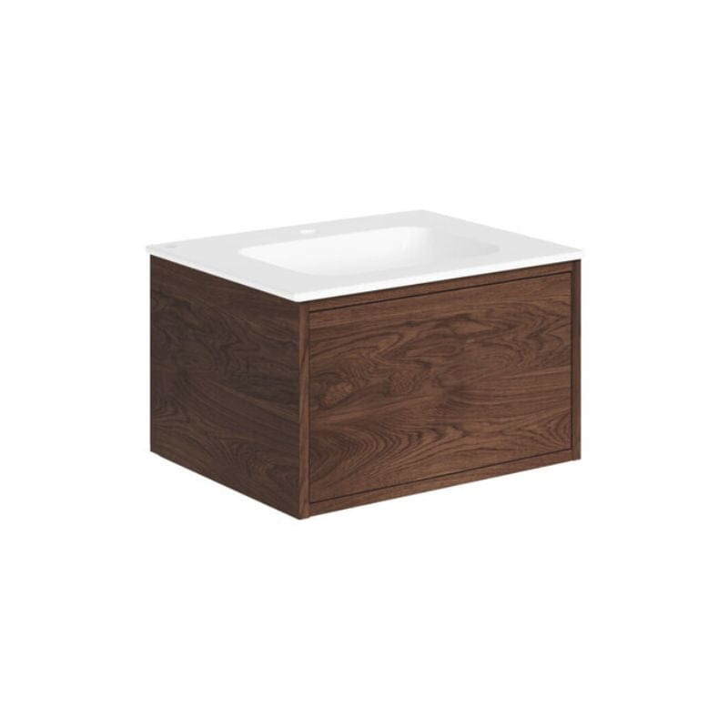 Gustavsberg Ducentic Servantskap med Porselenservant Brun eik / 60cm / 1 hull for kran Gustavsberg Servantskap GRO-GB71DCVU60AWWB1100