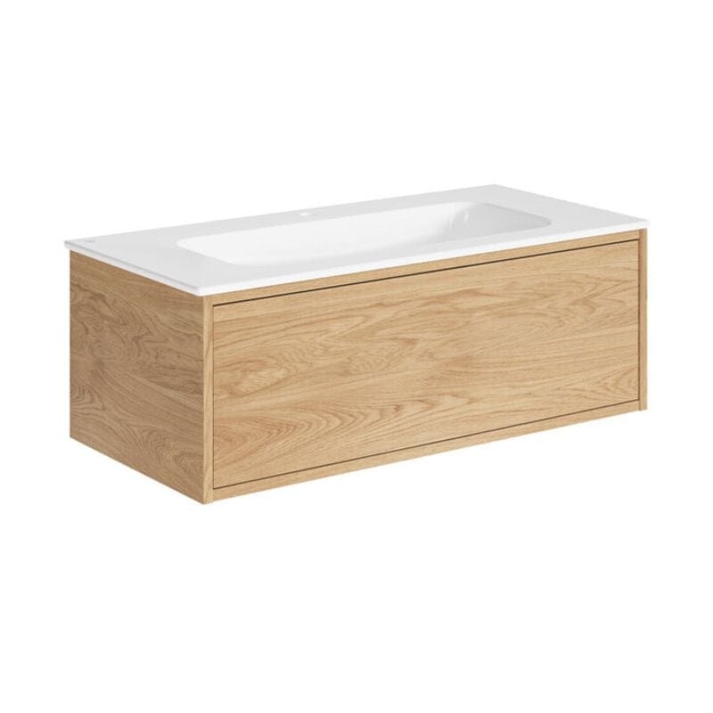 Gustavsberg Ducentic Servantskap med Porselenservant Lys eik / 100cm / 1 hull for kran Gustavsberg Servantskap GRO-GB71DCVU10ARWB1100