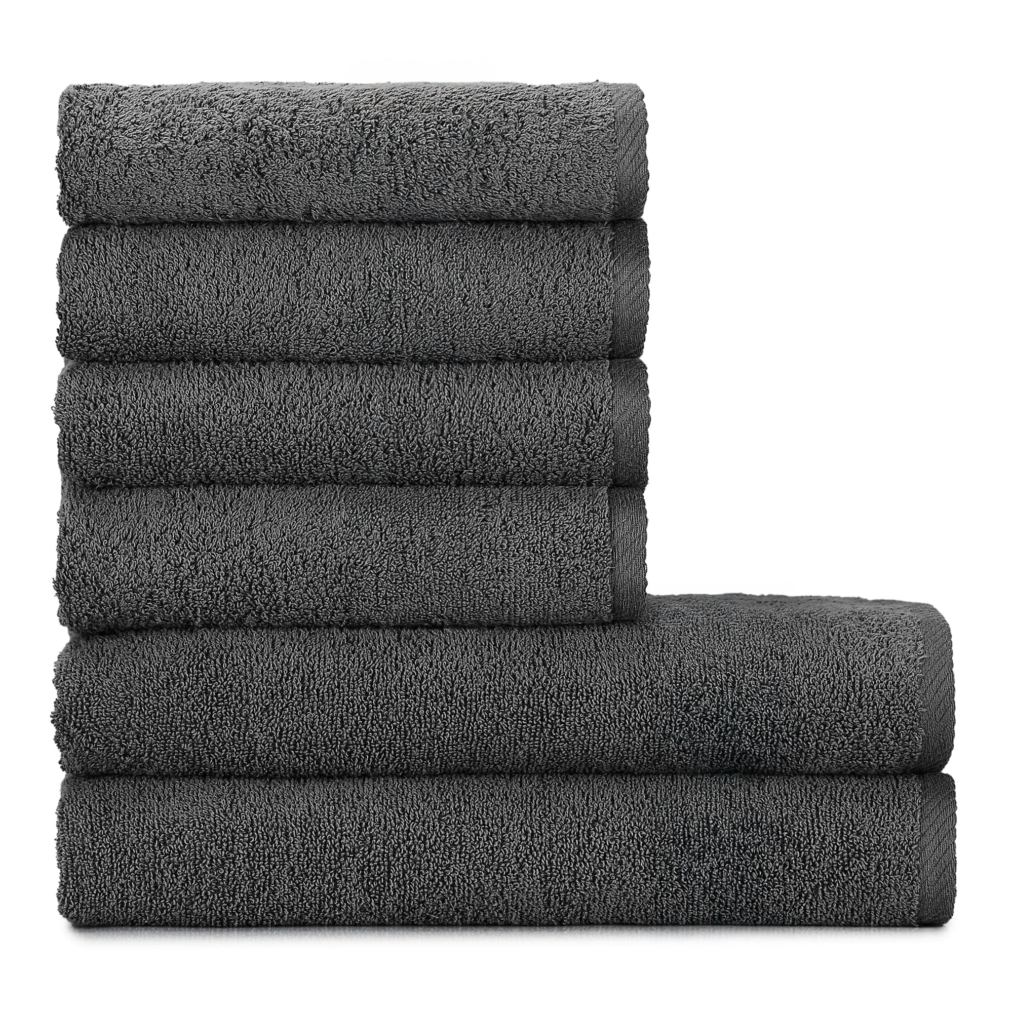 HeiHus FLUFFY Håndklepakke Mørk grå / 6-pakning (2XL+4L) HeiHus Håndklesett BUN-TFYDGY3PAK