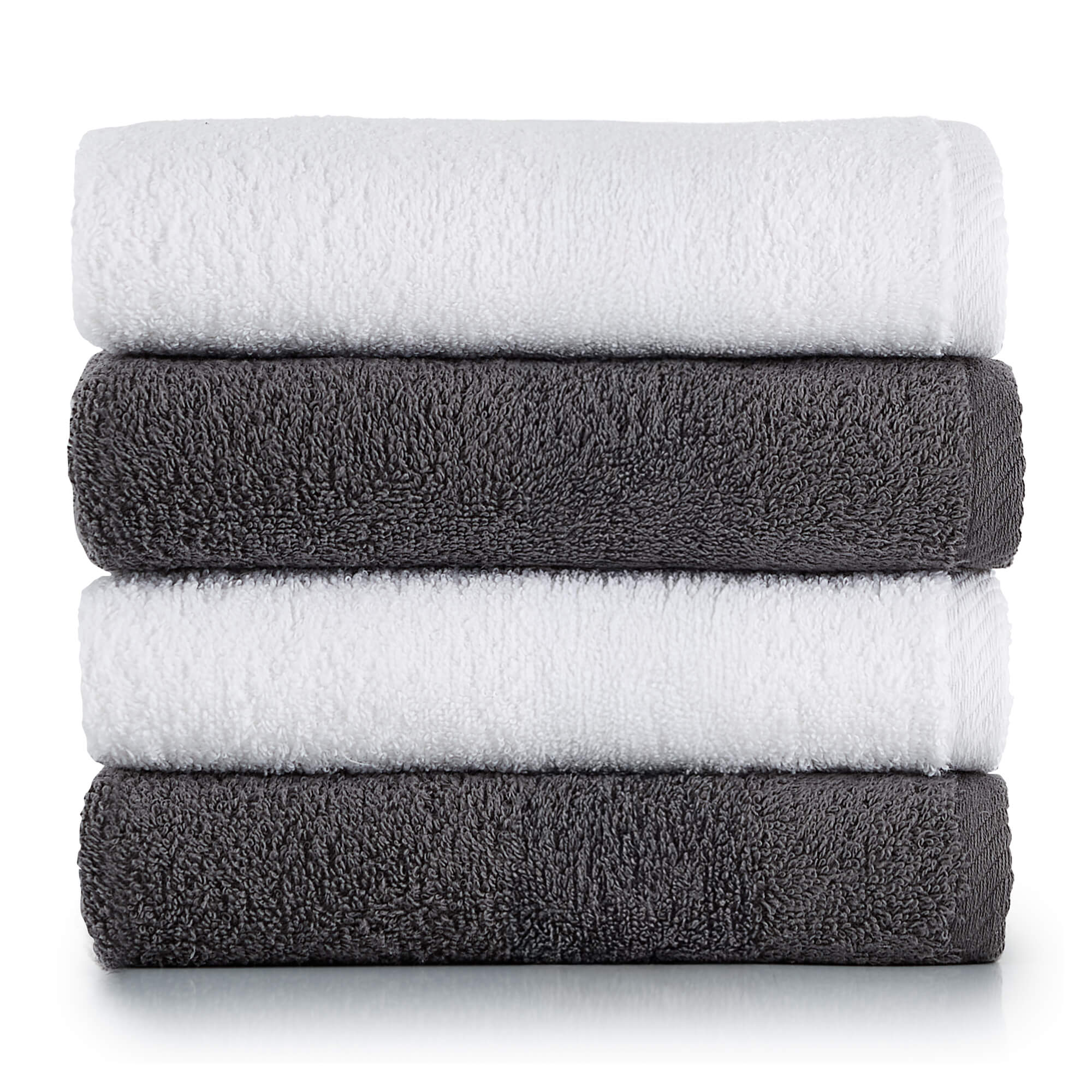 HeiHus FLUFFY Mix Håndklepakke Premium hvit / Mørk grå / 4-pakning (4L) HeiHus Håndklær BUN-TFYWHGY2PAK