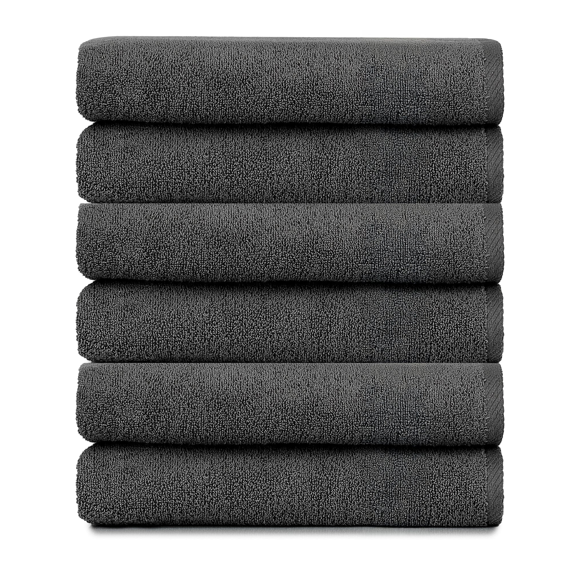 HeiHus FLUFFY strandhåndkle XL 100x180cm Mørk grå / 6-pakning (6XL) HeiHus Strandhåndkle BUN-6TFYDGY100180