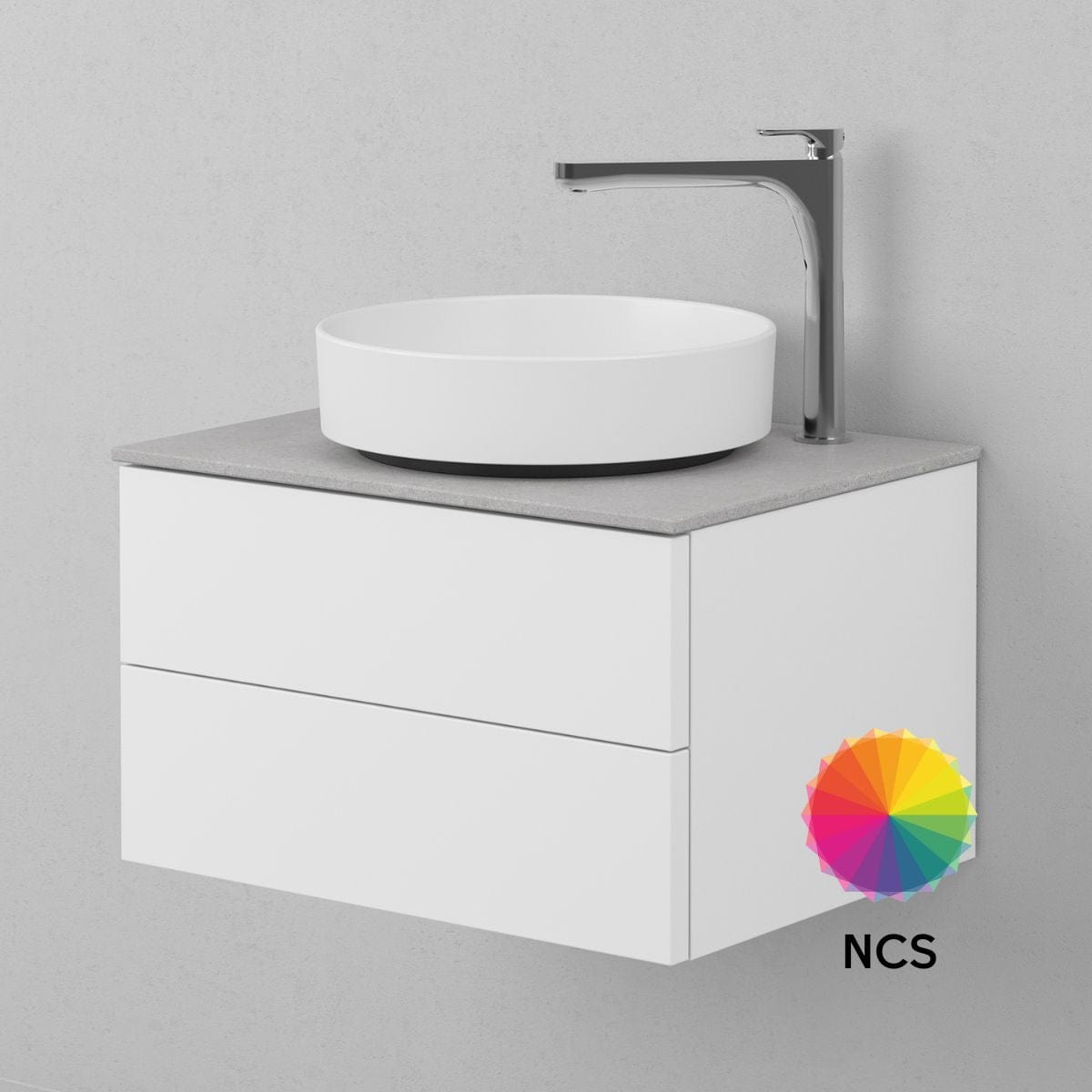 INR Air Solid Servantskap med servant NCS farge / 60cm INR Iconic Nordic Rooms Servantskap INR-366666