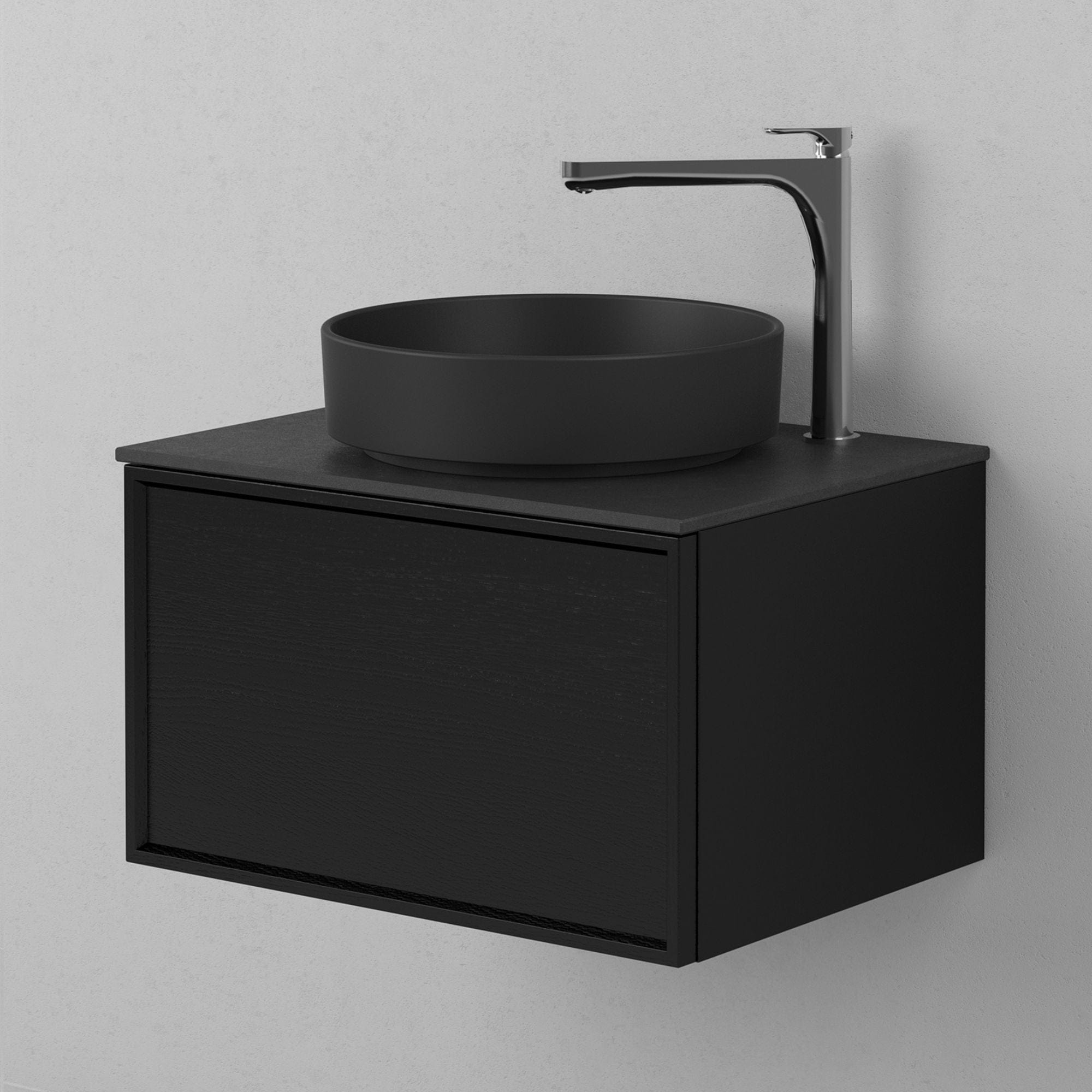 INR Air Wood Servantskap Hel front med 2 Skuffer Black oak / 60cm INR Iconic Nordic Rooms Servantskap INR-364439