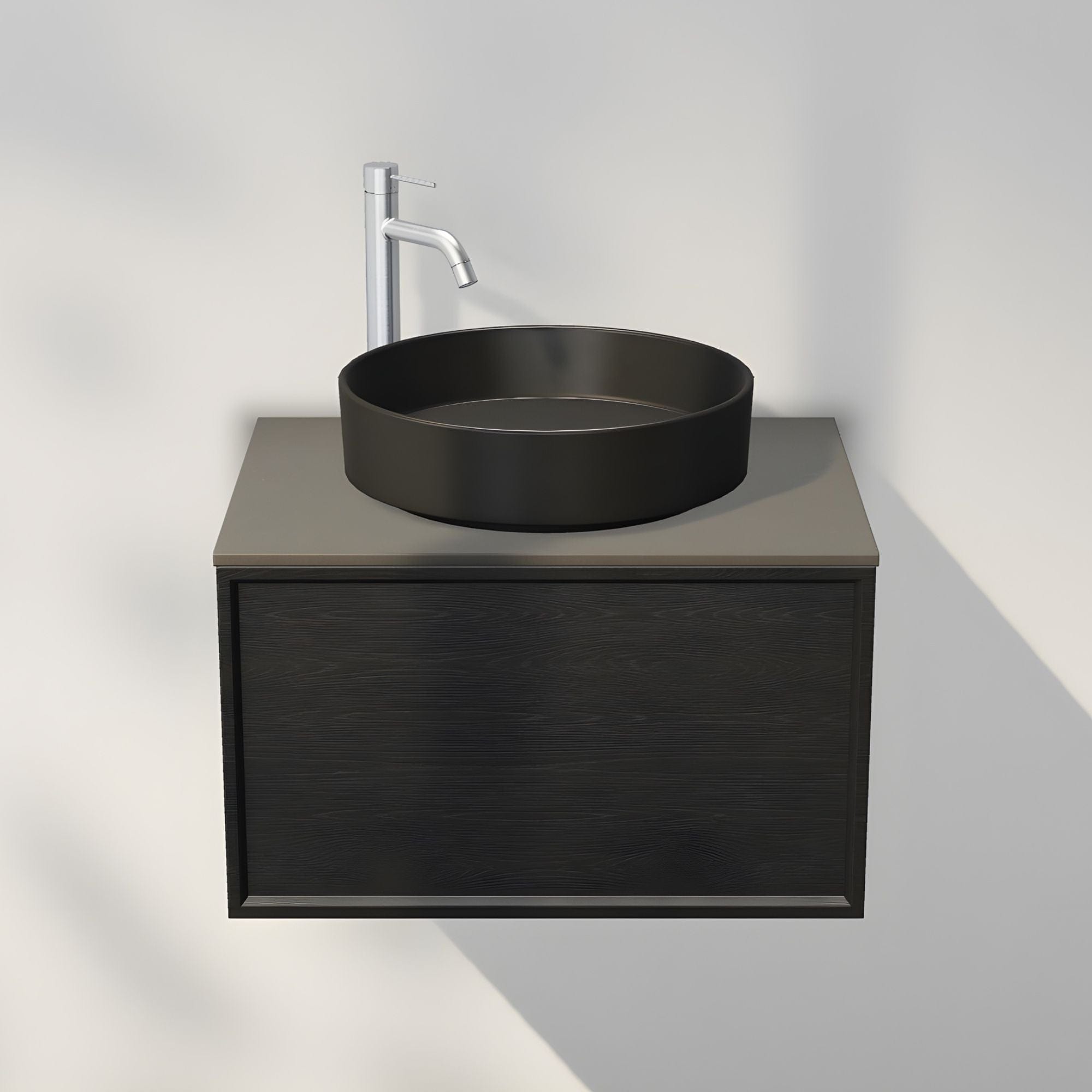 INR Air Wood Servantskap Hel front med 2 Skuffer Black oak / 60cm INR Iconic Nordic Rooms Servantskap INR-367239