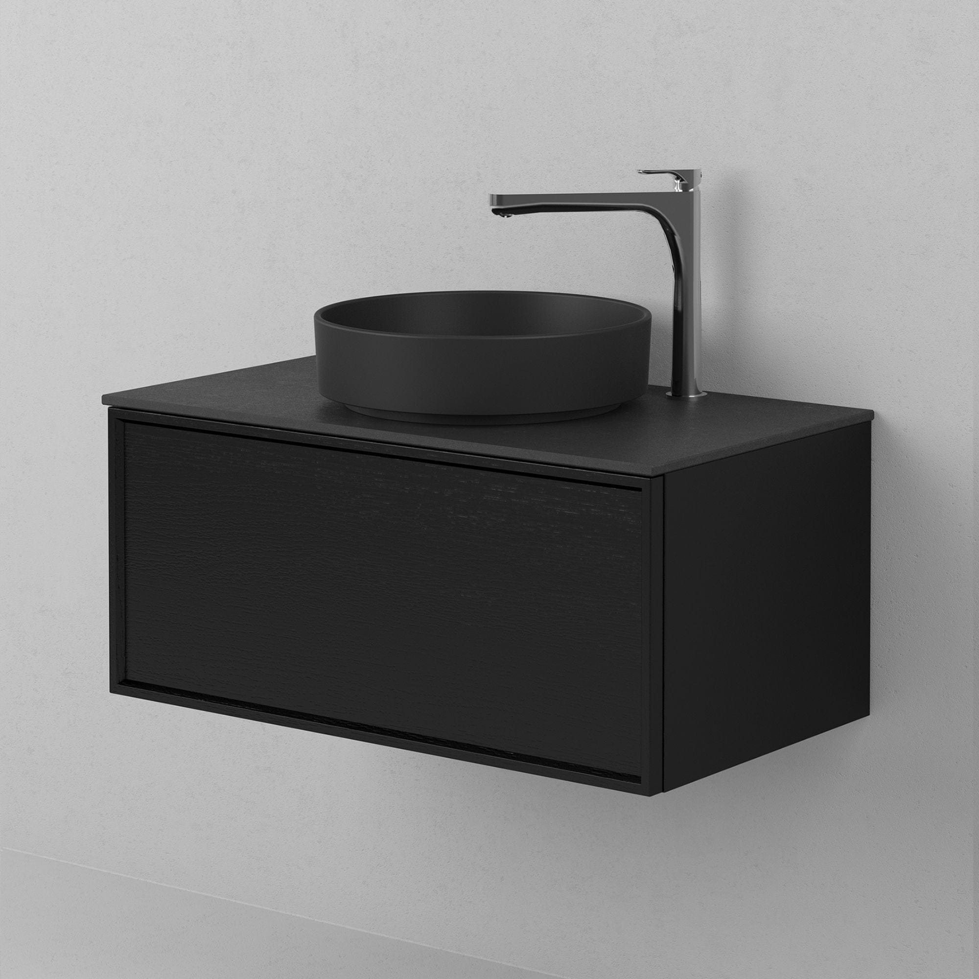 INR Air Wood Servantskap Hel front med 2 Skuffer Black oak / 80cm INR Iconic Nordic Rooms Servantskap INR-364539