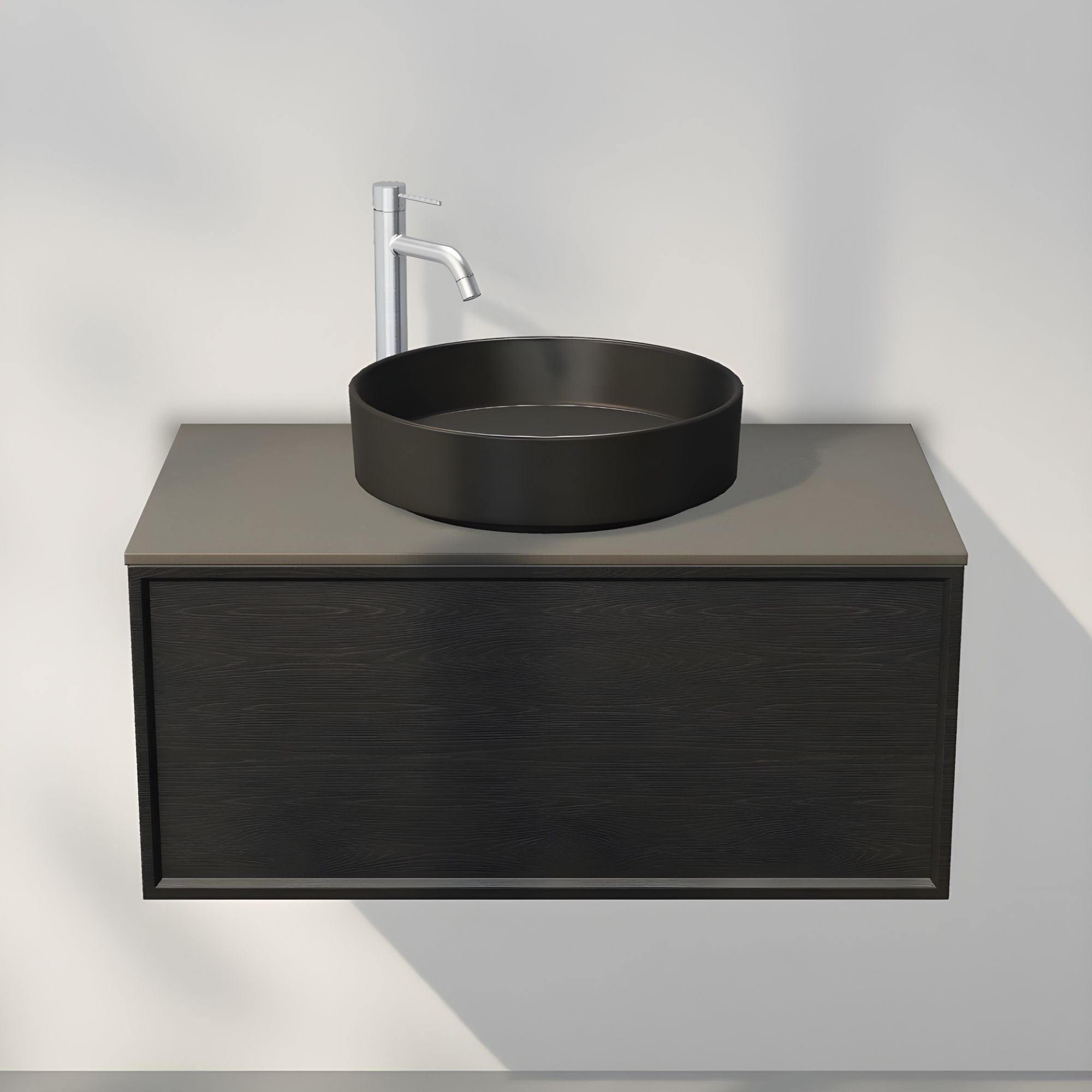 INR Air Wood Servantskap Hel front med 2 Skuffer Black oak / 80cm INR Iconic Nordic Rooms Servantskap INR-367439