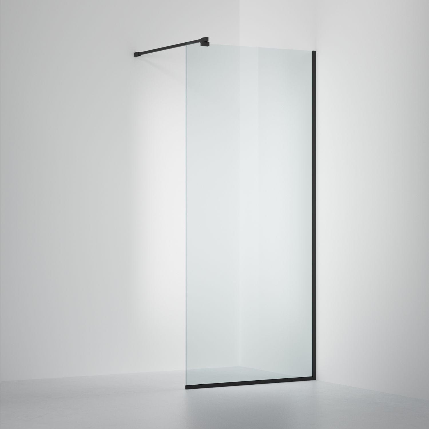 INR ARC 20 Frame Skjermvegg Standardmål Svart matt / 80cm / Klart glass INR Iconic Nordic Rooms Dusjvegg INR-120202190