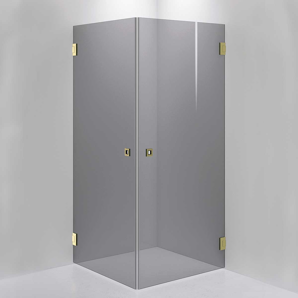 INR Dusjhjørne ARC 12 Måltilpasset Brushed brass / Måltilpasset / Grått glass INR Iconic Nordic Rooms Dusjhjørne INR-11203800