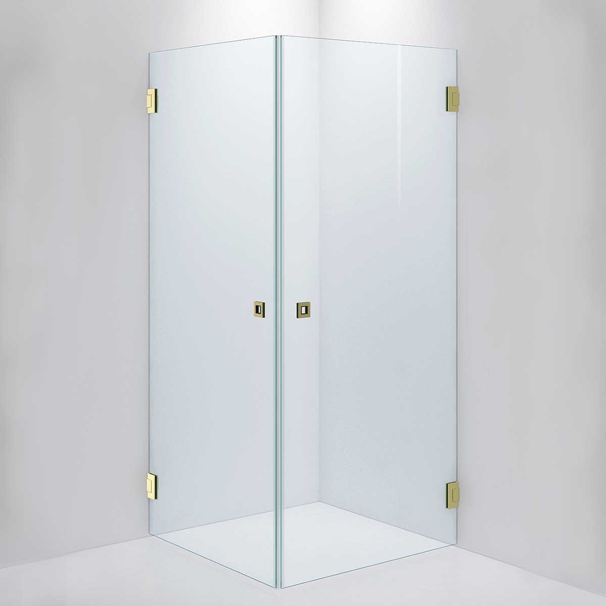 INR Dusjhjørne ARC 12 Måltilpasset Brushed brass / Måltilpasset / Timeless klart glass INR Iconic Nordic Rooms Dusjhjørne INR-11211800