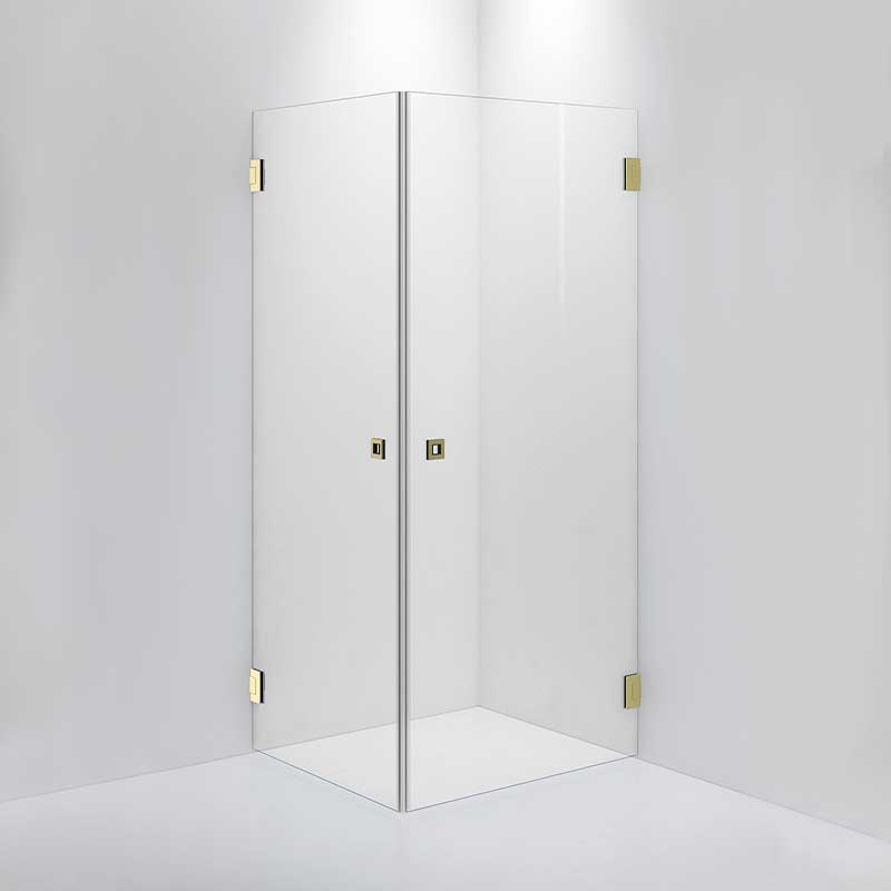 INR Dusjhjørne ARC 12 Original Brushed brass / 80x90cm / Klart glass INR Iconic Nordic Rooms Dusjhjørne INR-11202889