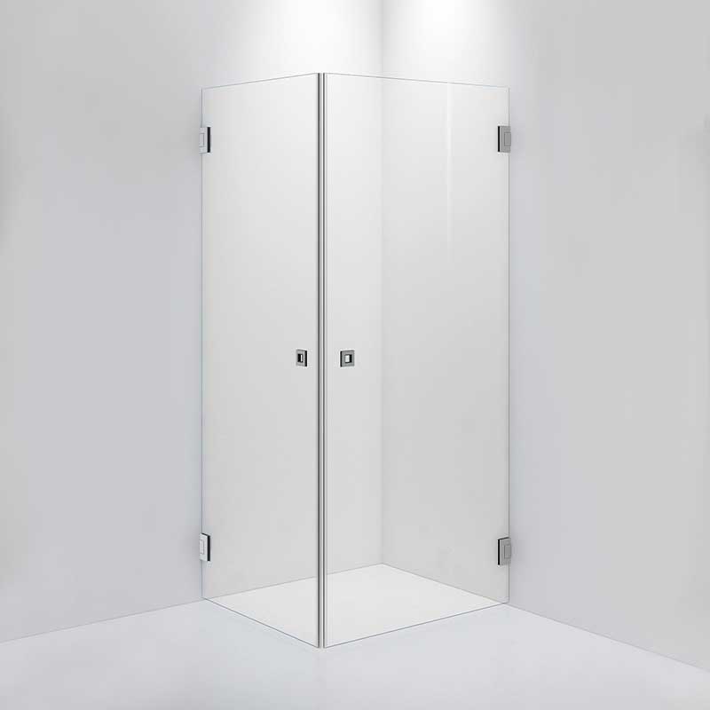 INR Dusjhjørne ARC 12 Original Brushed stainless / 90x90cm / Klart glass INR Iconic Nordic Rooms Dusjhjørne INR-11202499