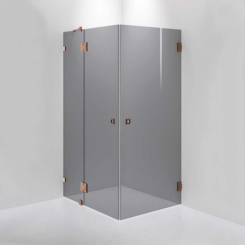 INR Dusjhjørne ARC 14 Måltilpasset Brushed bronze / Måltilpasset / Grått glass INR Iconic Nordic Rooms Dusjhjørne INR-11403600