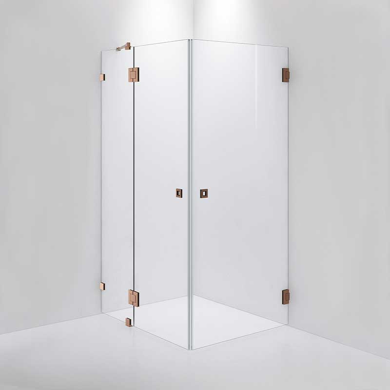 INR Dusjhjørne ARC 14 Måltilpasset Brushed bronze / Måltilpasset / Opal klart glass INR Iconic Nordic Rooms Dusjhjørne INR-11412600