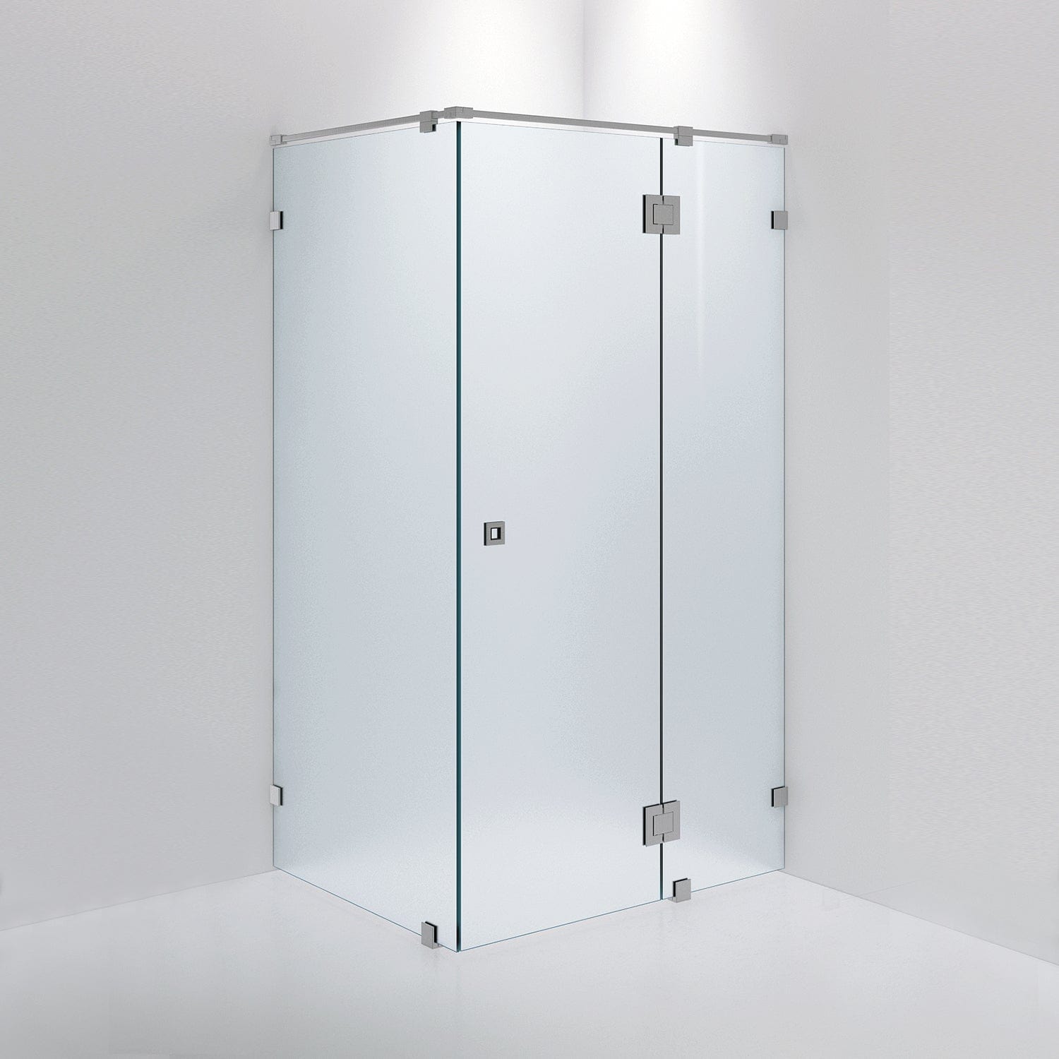 INR Dusjhjørne ARC 15 Måltilpasset Brushed stainless / Måltilpasset / Frostet glass INR Iconic Nordic Rooms Dusjhjørne INR-11510400