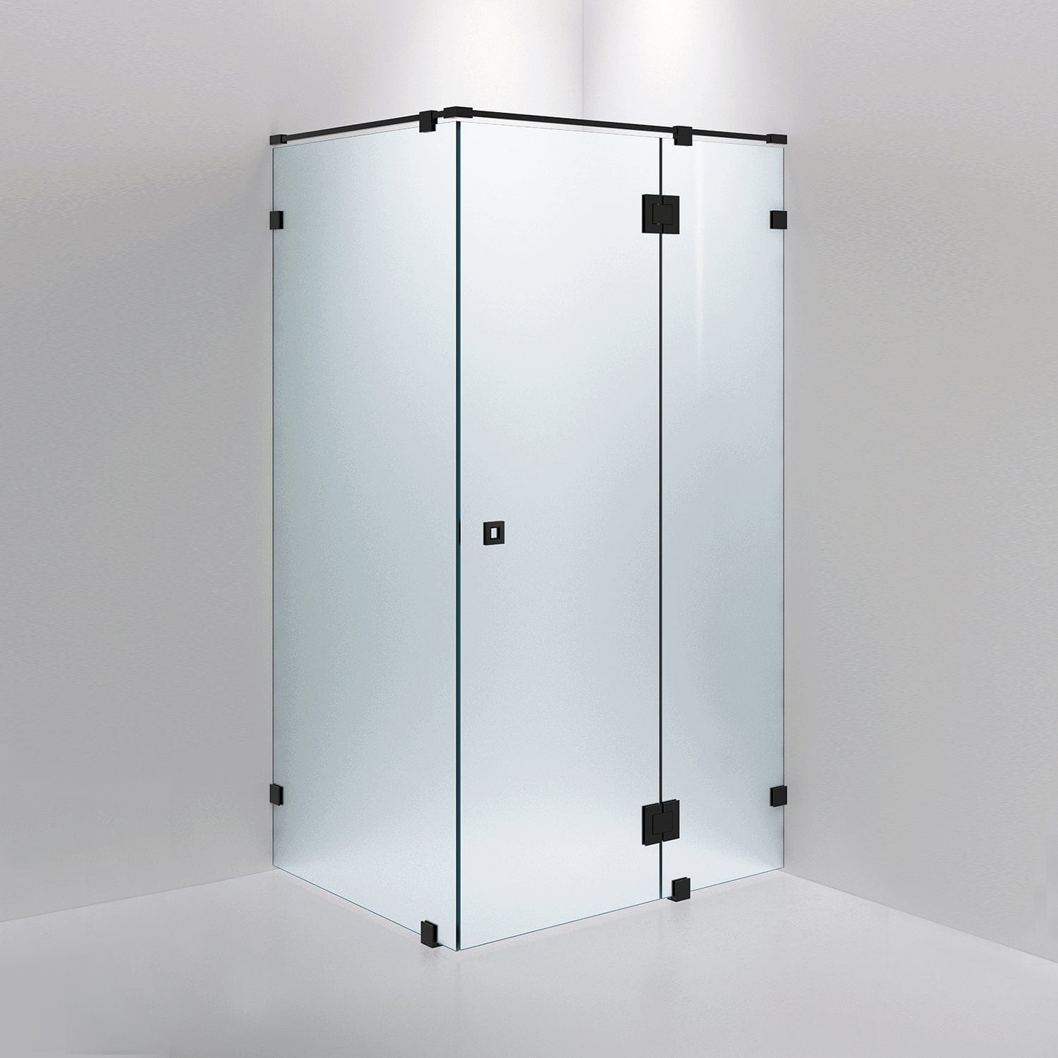 INR Dusjhjørne ARC 15 Måltilpasset Svart matt / Måltilpasset / Frostet glass INR Iconic Nordic Rooms Dusjhjørne INR-11510100