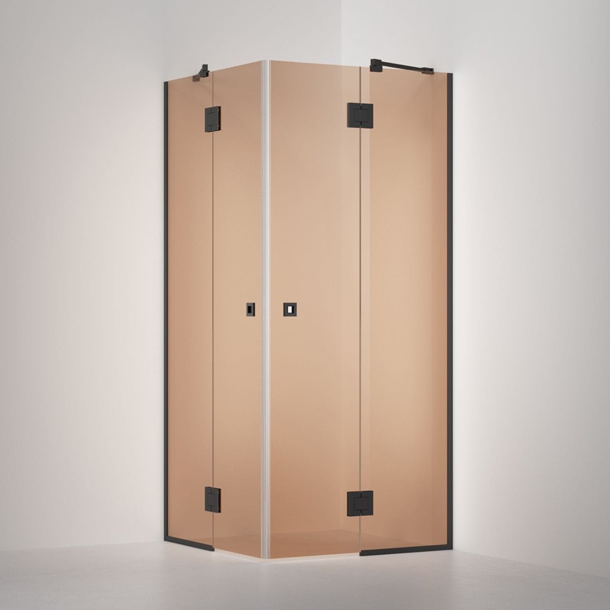 INR Dusjhjørne ARC 16 Frame Måltilpasset Svart matt / Måltilpasset / Bronse glass INR Iconic Nordic Rooms Dusjhjørne INR-116142100